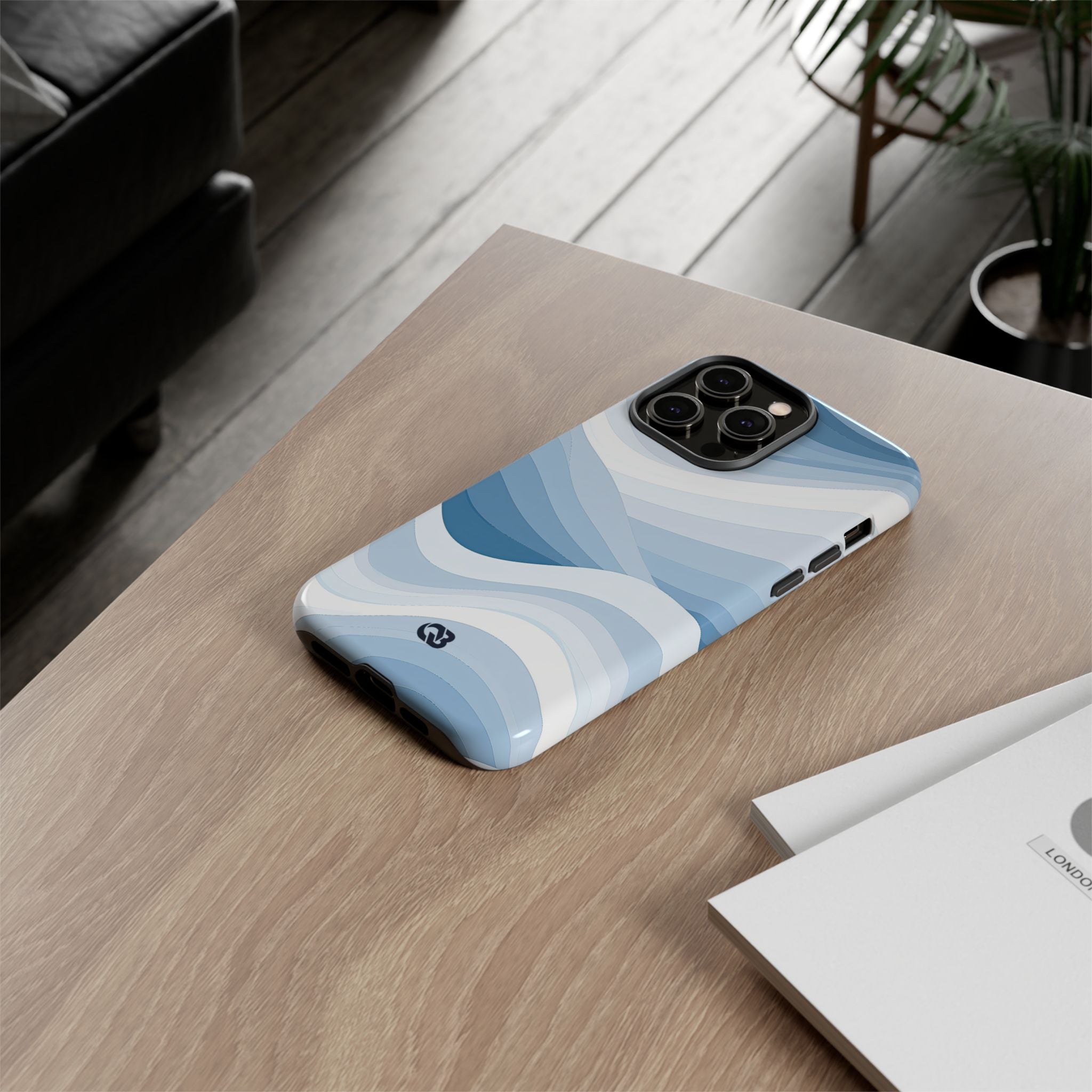 Blue Tough Phone Case for iPhone - Glacial Indigo Flow