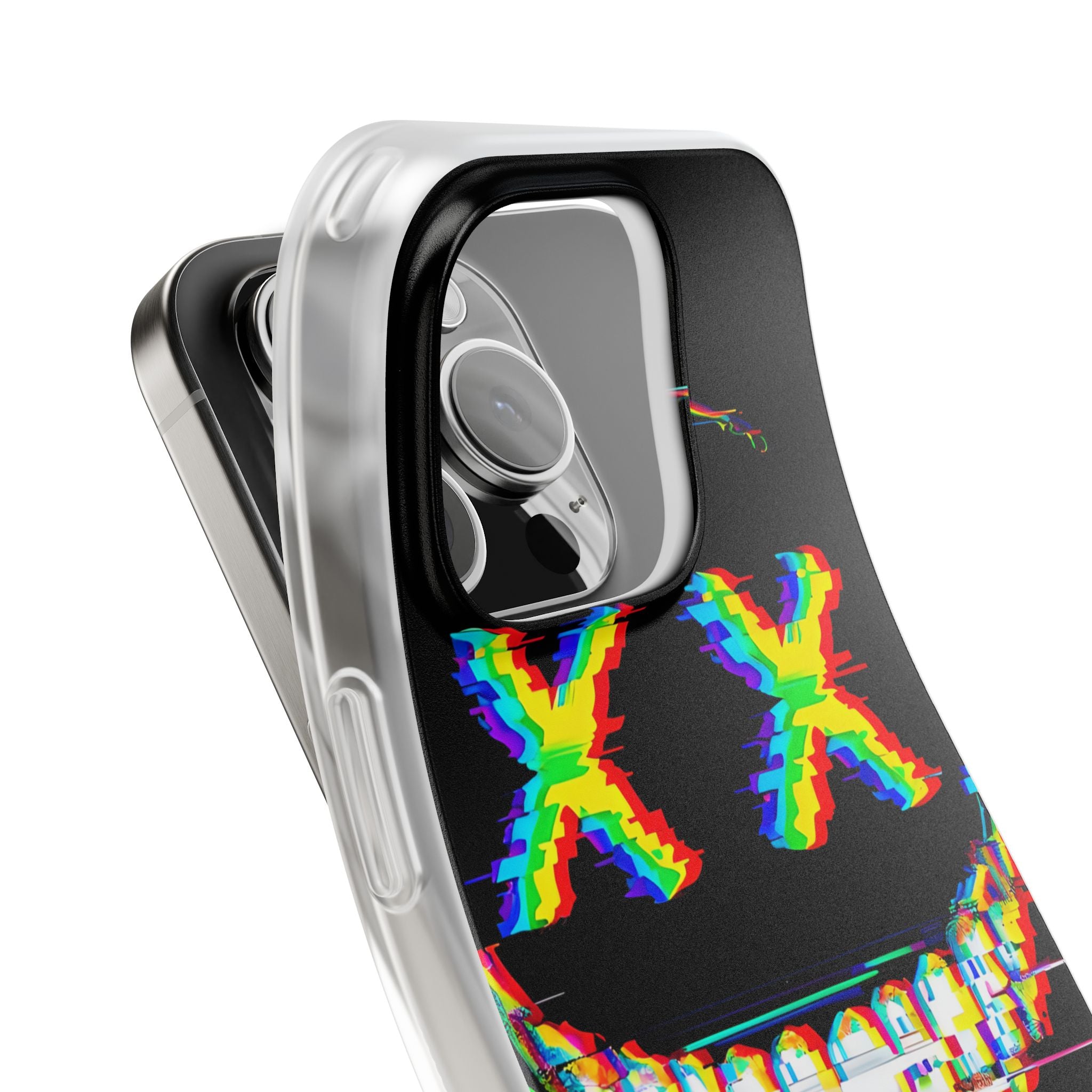 Glitch Grin Distortion · Soft Handyhülle für iPhone