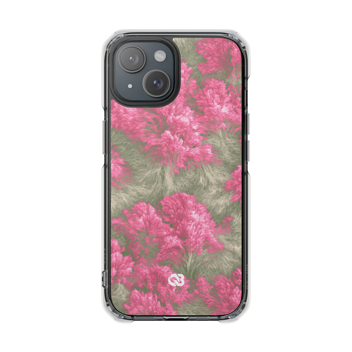 Digital Blossom · Clear Impact Magnetic Phone Case for iPhone · Pink