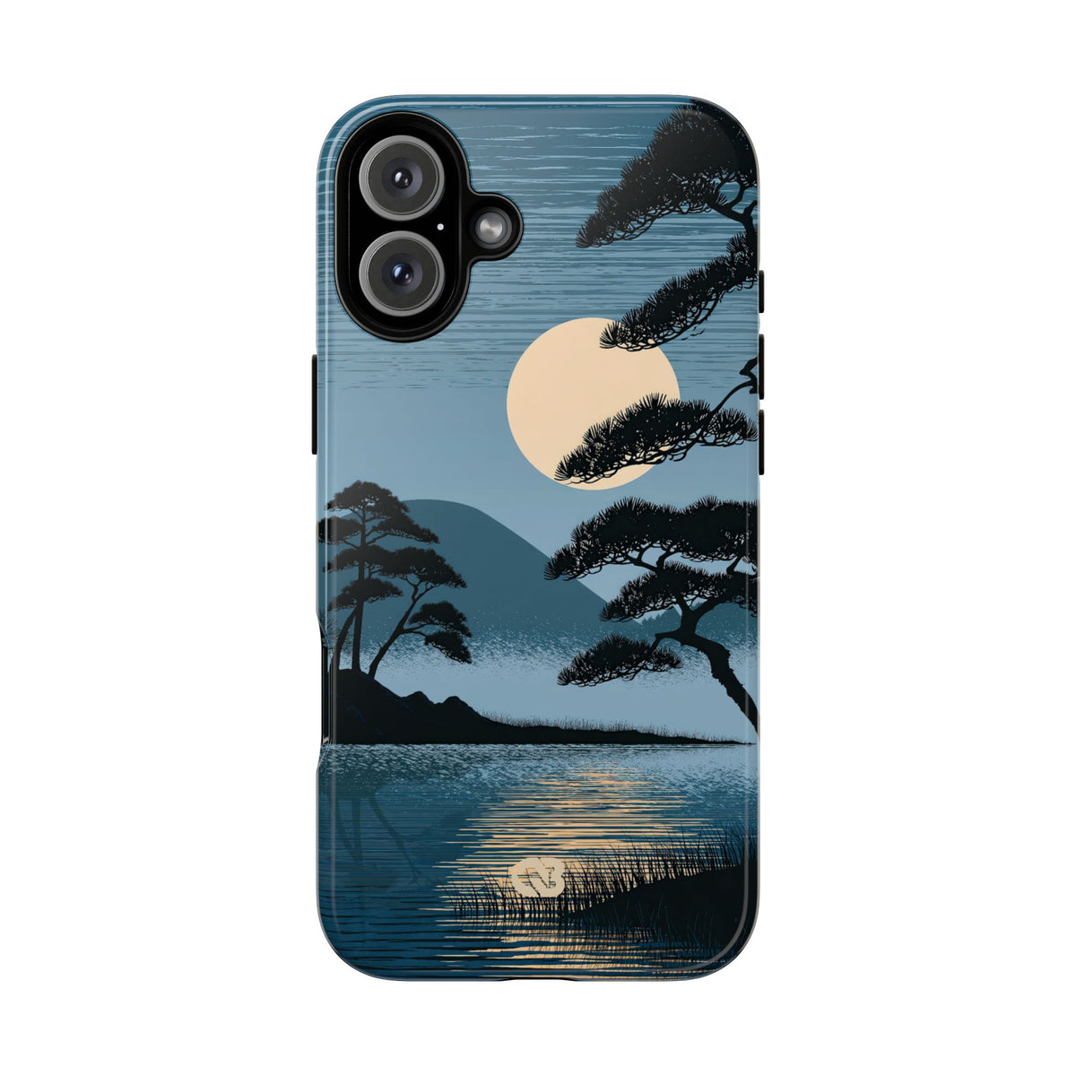 Blue Tough Phone Case for iPhone - Midnight Kyoto Pine