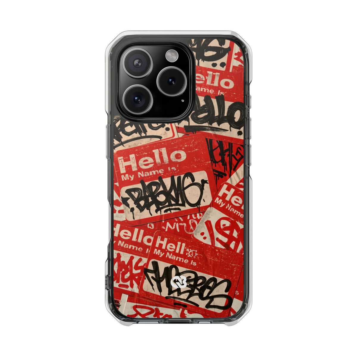 Slap Tag Collage · Clear Impact Magnetic Phone Case for iPhone · Red