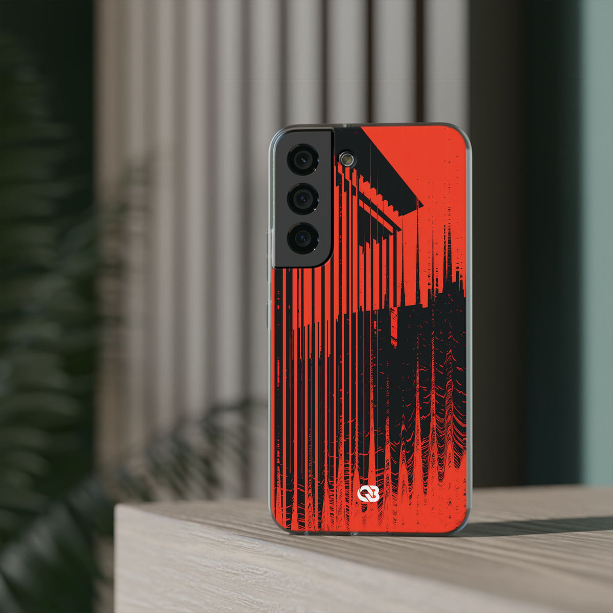 Red Lite Phone Case for Samsung - Crimson Brutalist Distortion