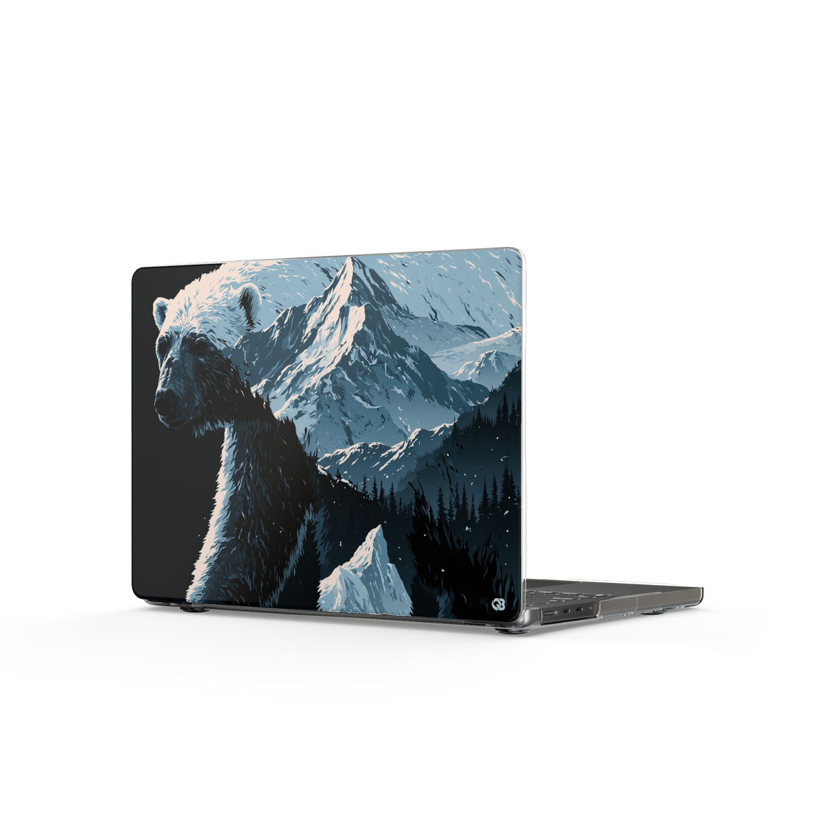 Nordic Arctic Bear · Clear Hard Case for MacBook · Black