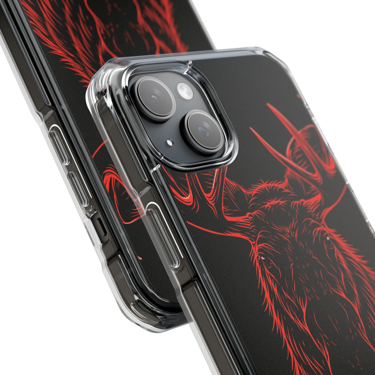 Crimson Horizon Moose · Impact Magnetic Phone Case for iPhone · Black