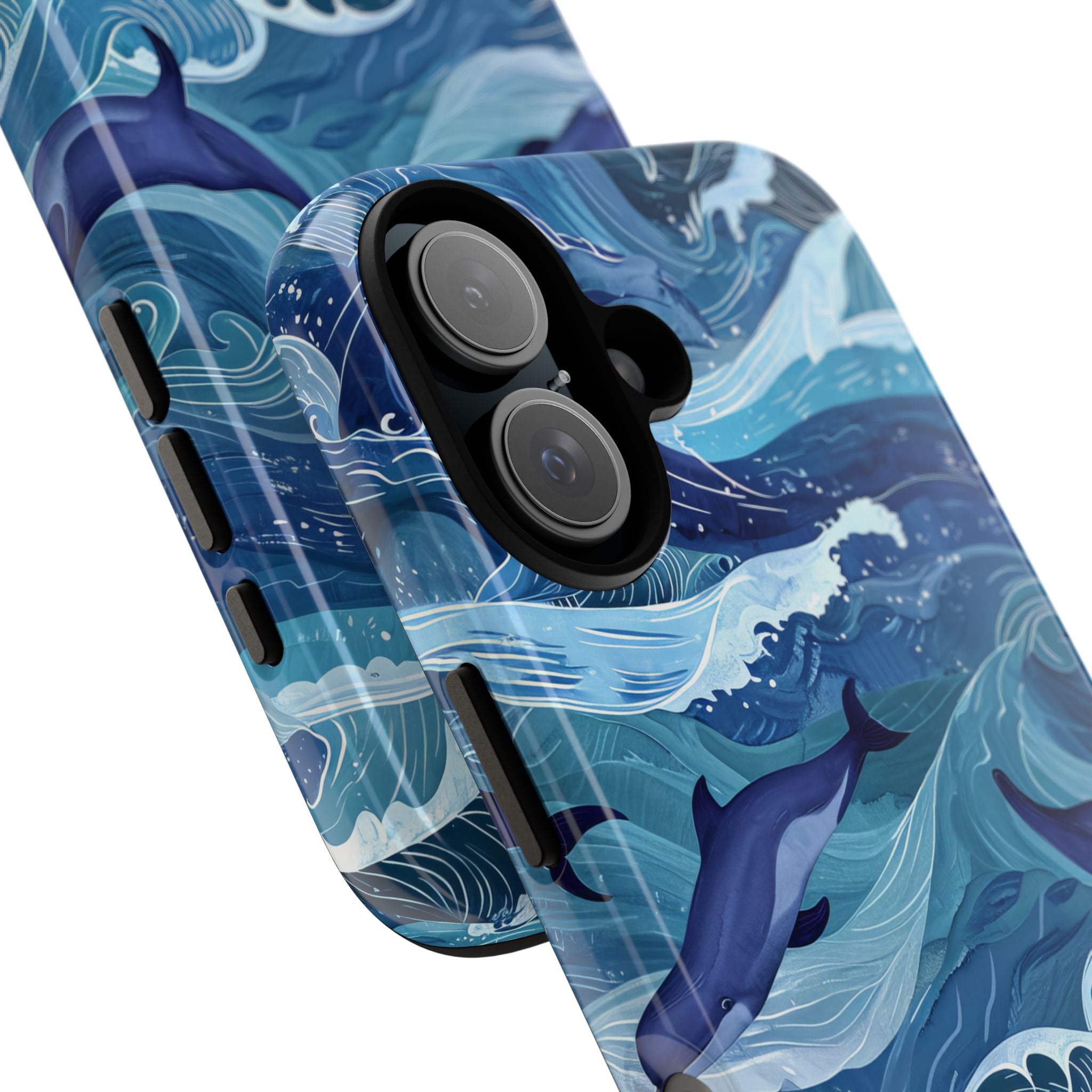 Dolphin Waves iPhone 16 Hoesje - Tough