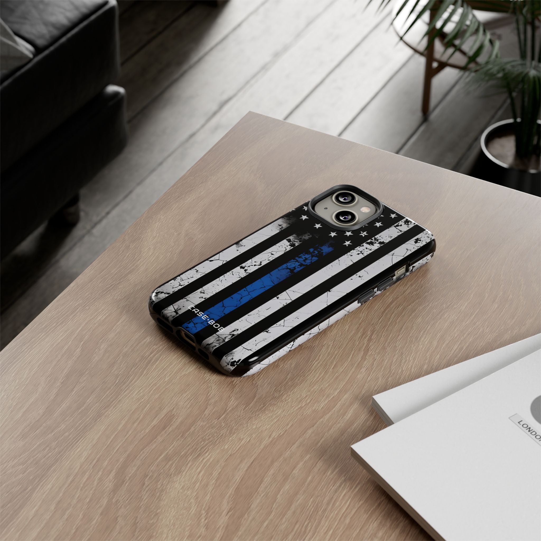 Blue Stripe Flag iPhone 14 Case - Tough