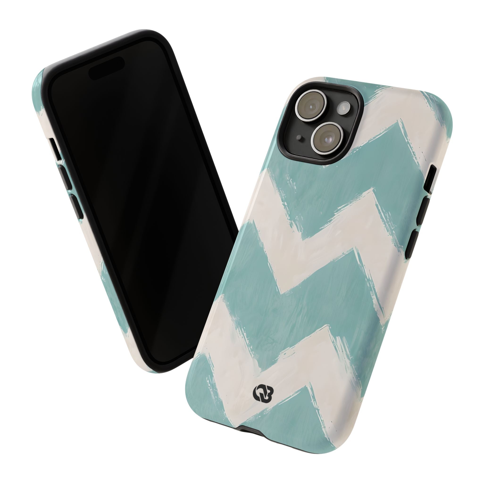 Teal Painted Chevron · Tough Phone Case for iPhone