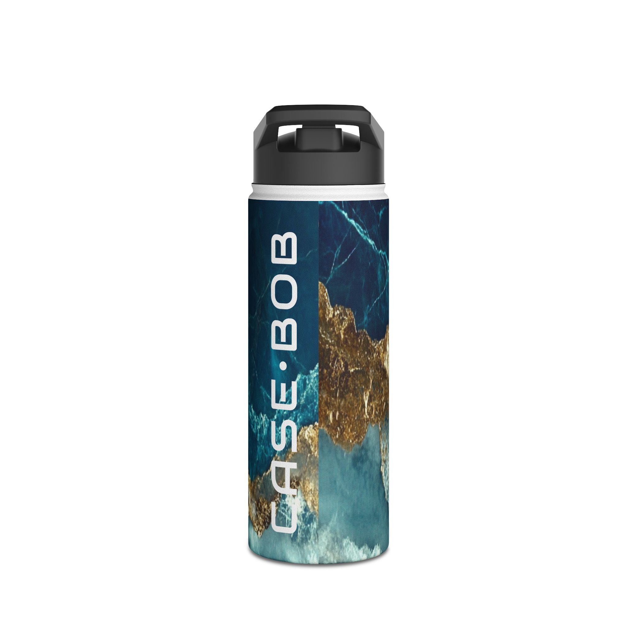 Golden Fracture Teal - Stainless Steel Water Bottle