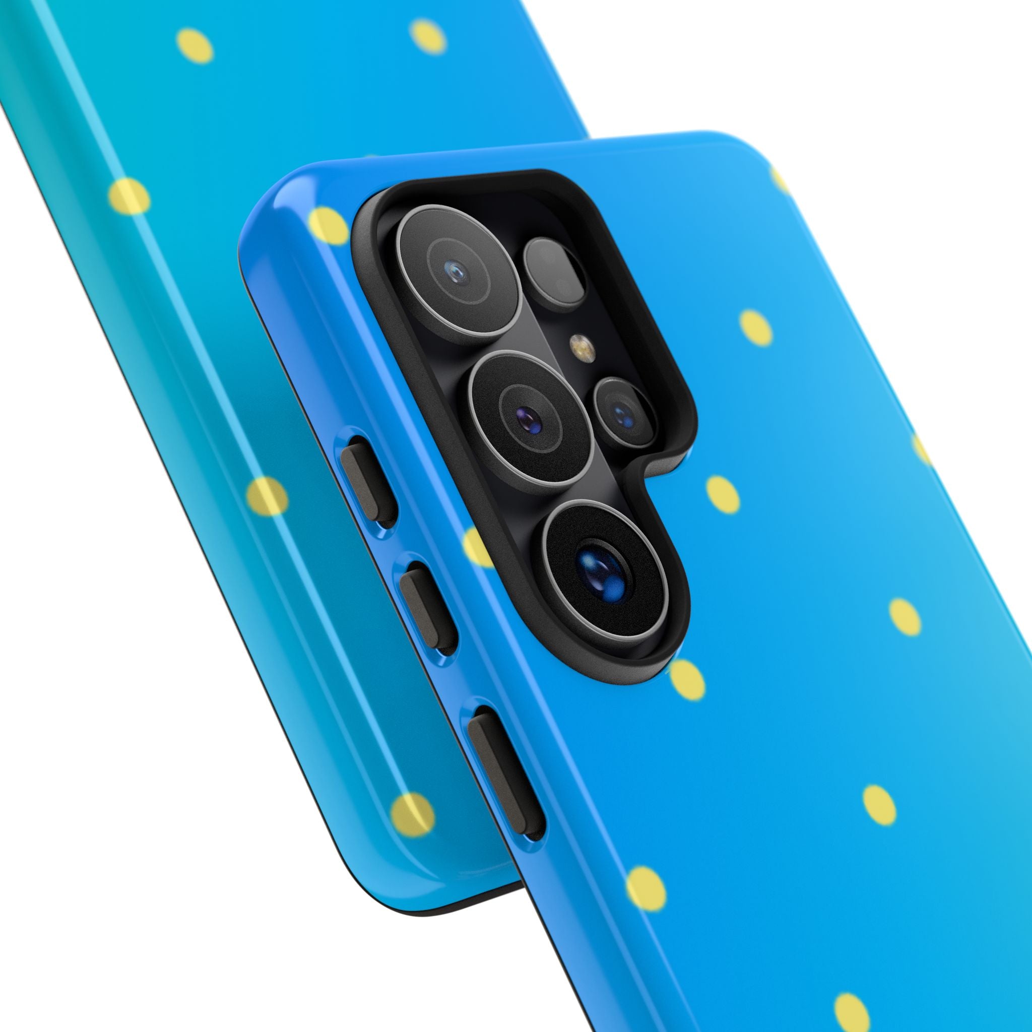 Cyan Sun Dots · Tough Handyhülle für Samsung