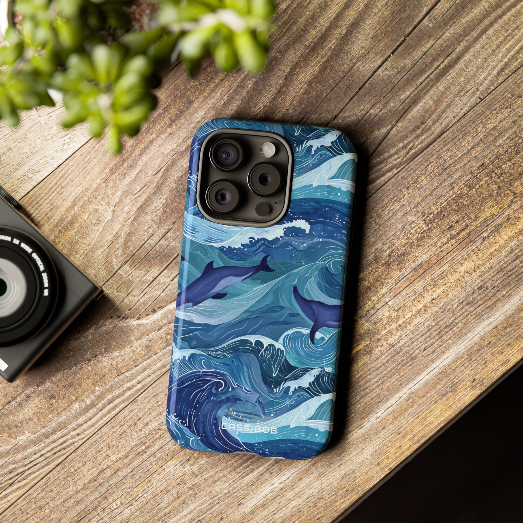 Dolphin Waves iPhone 15 Pro Case - Tough
