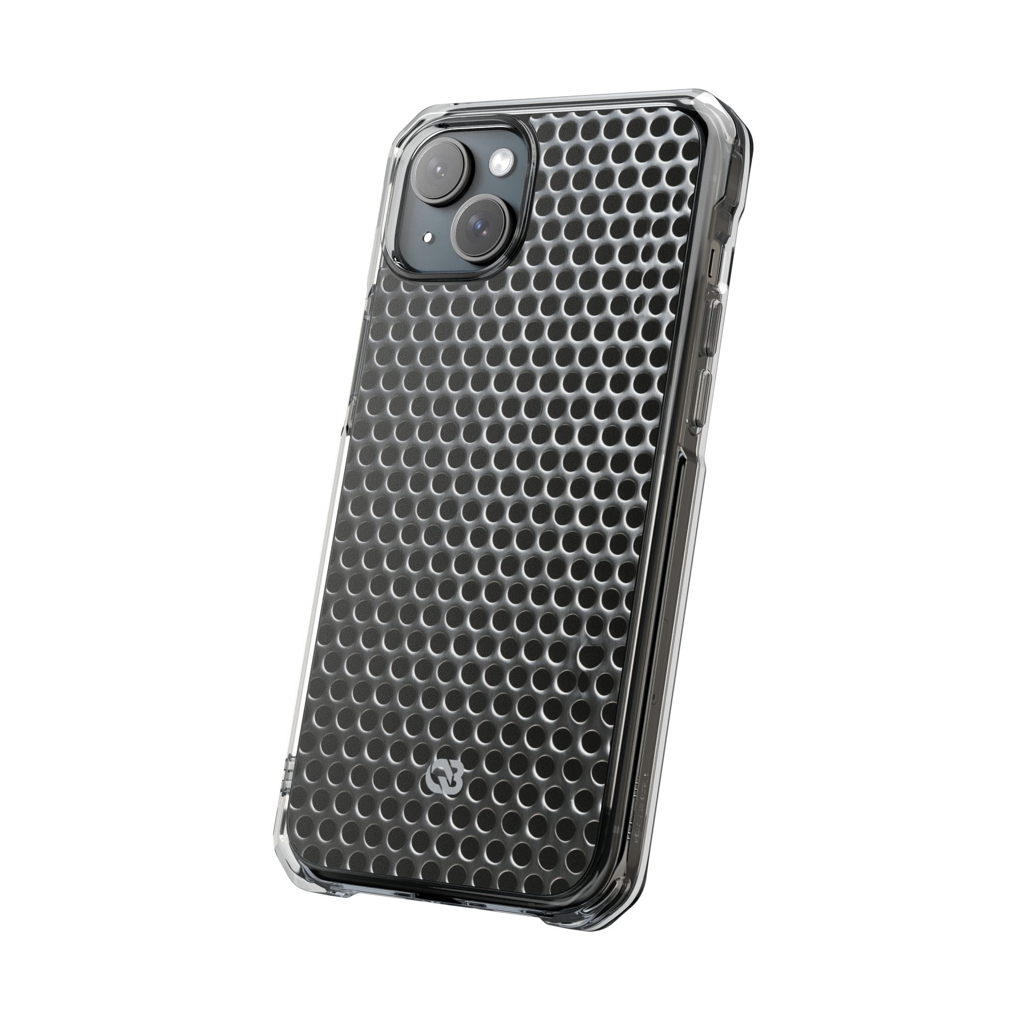 Silver Impact MagSafe Phone Case for iPhone - Brutalist Steel Mesh