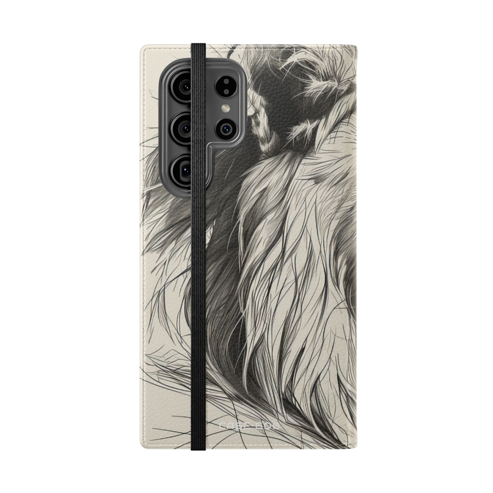 Lion Whisper Gray - Samsung S23 Ultra Case - Lompakkokotelo
