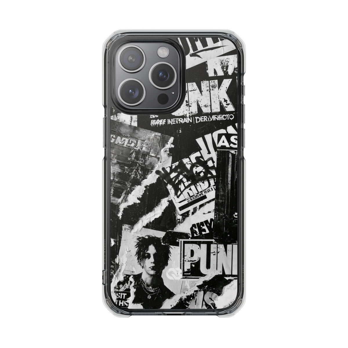 Underground Punk Collage · Clear Impact Magnetic Phone Case for iPhone · Black