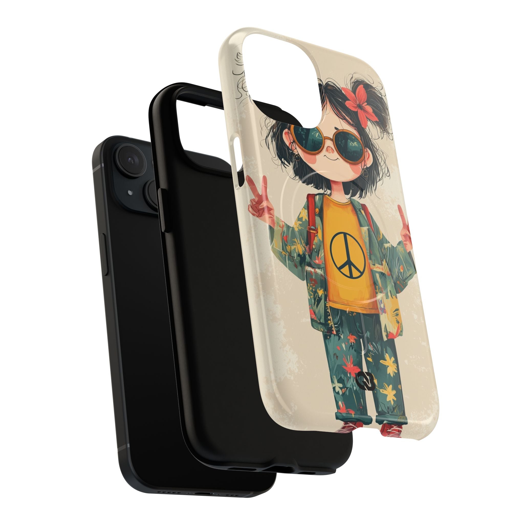 Retro Peace Girl · Tough+ Custodia per iPhone · Magsafe
