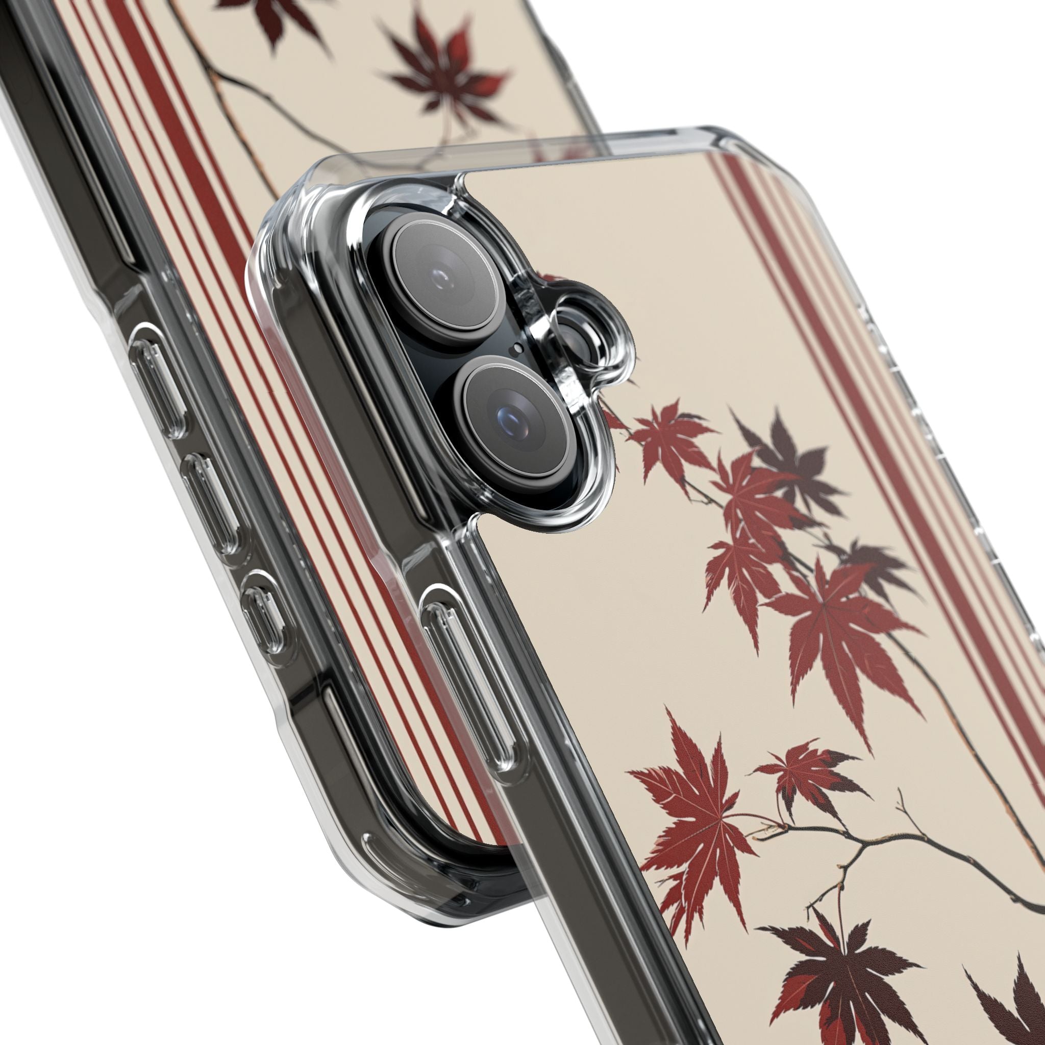Red Impact MagSafe Phone Case for iPhone - Crimson Momiji Stripe