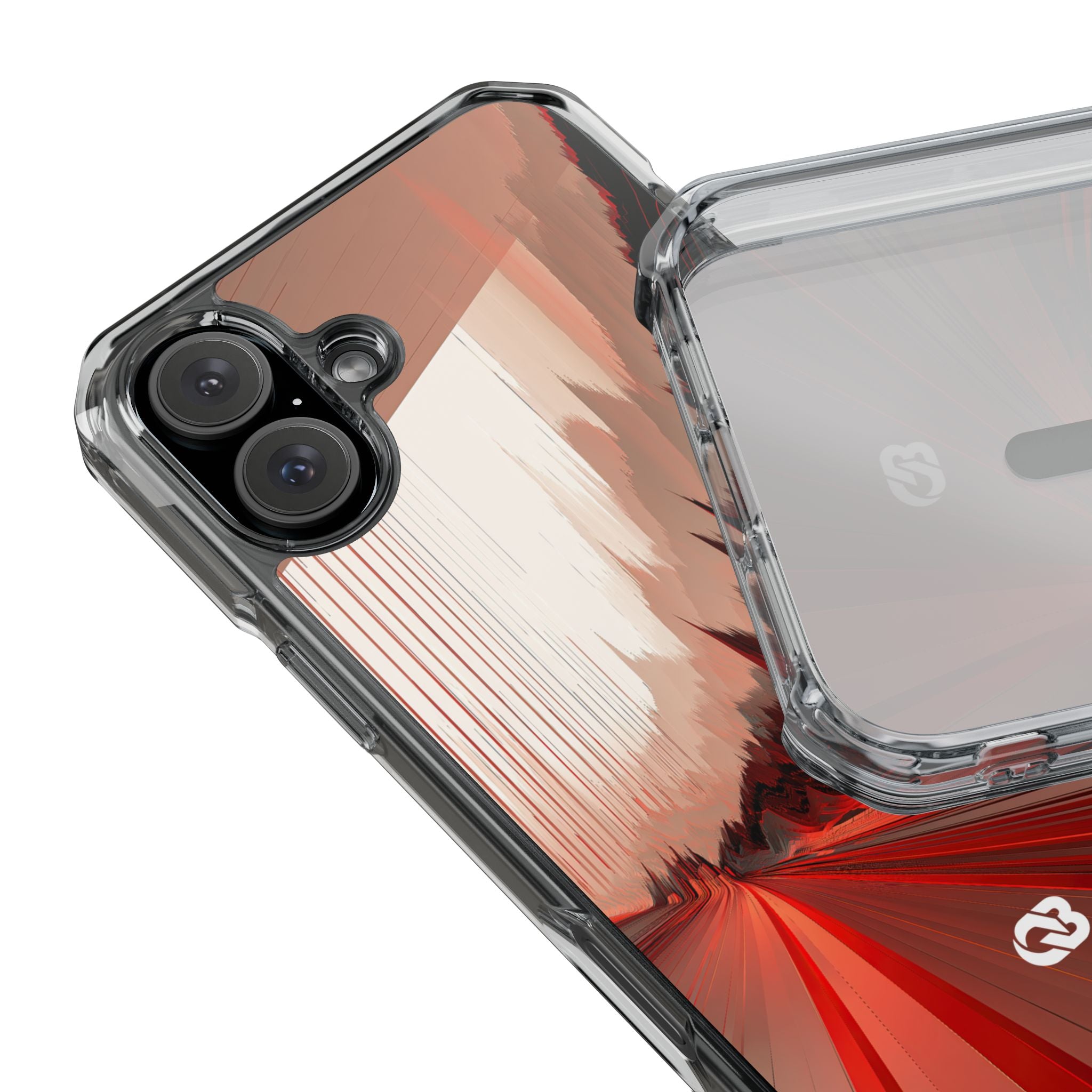 Red Impact MagSafe Phone Case for iPhone - Crimson Pulse Horizon