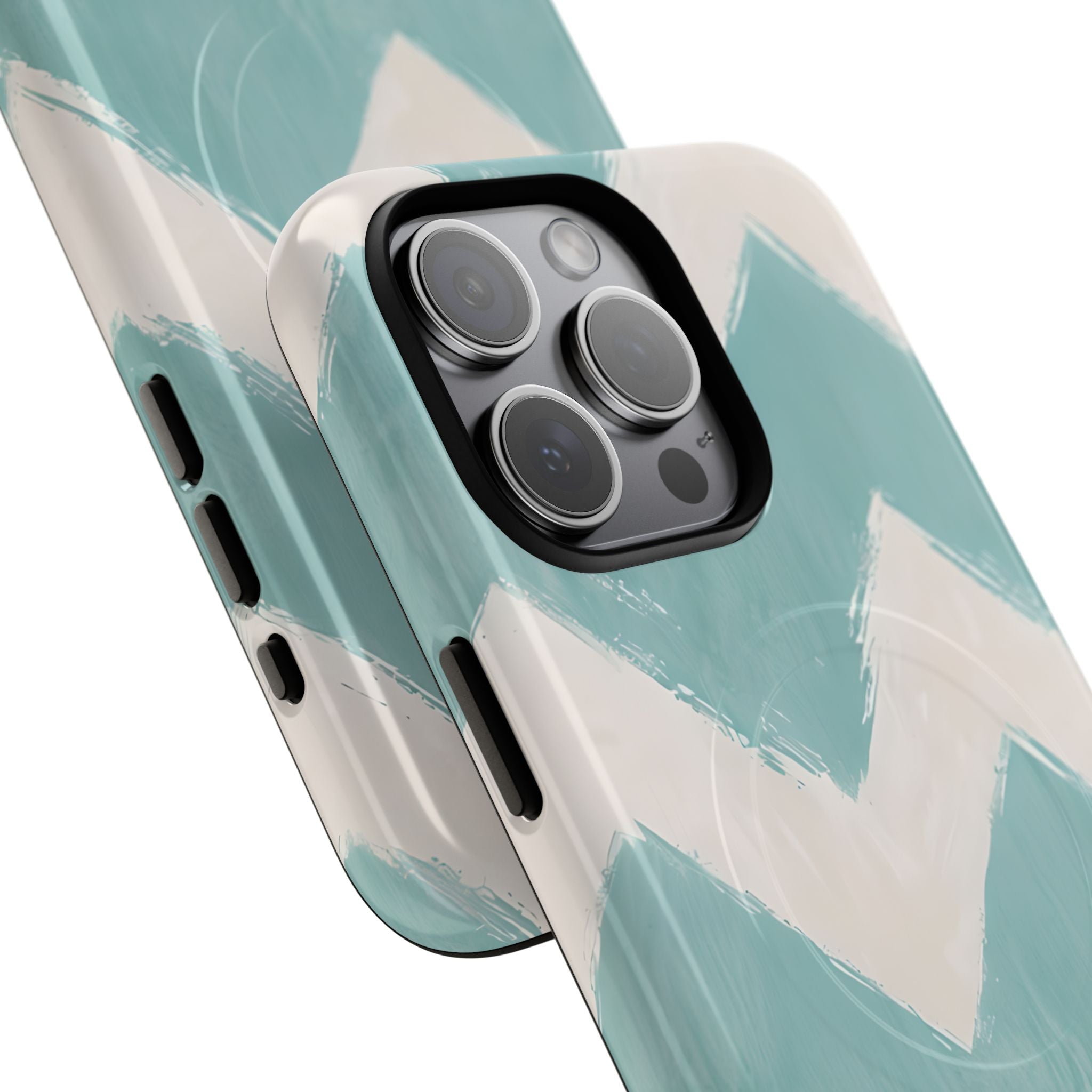 Teal Painted Chevron · Tough+ Phone Case for iPhone · Magsafe