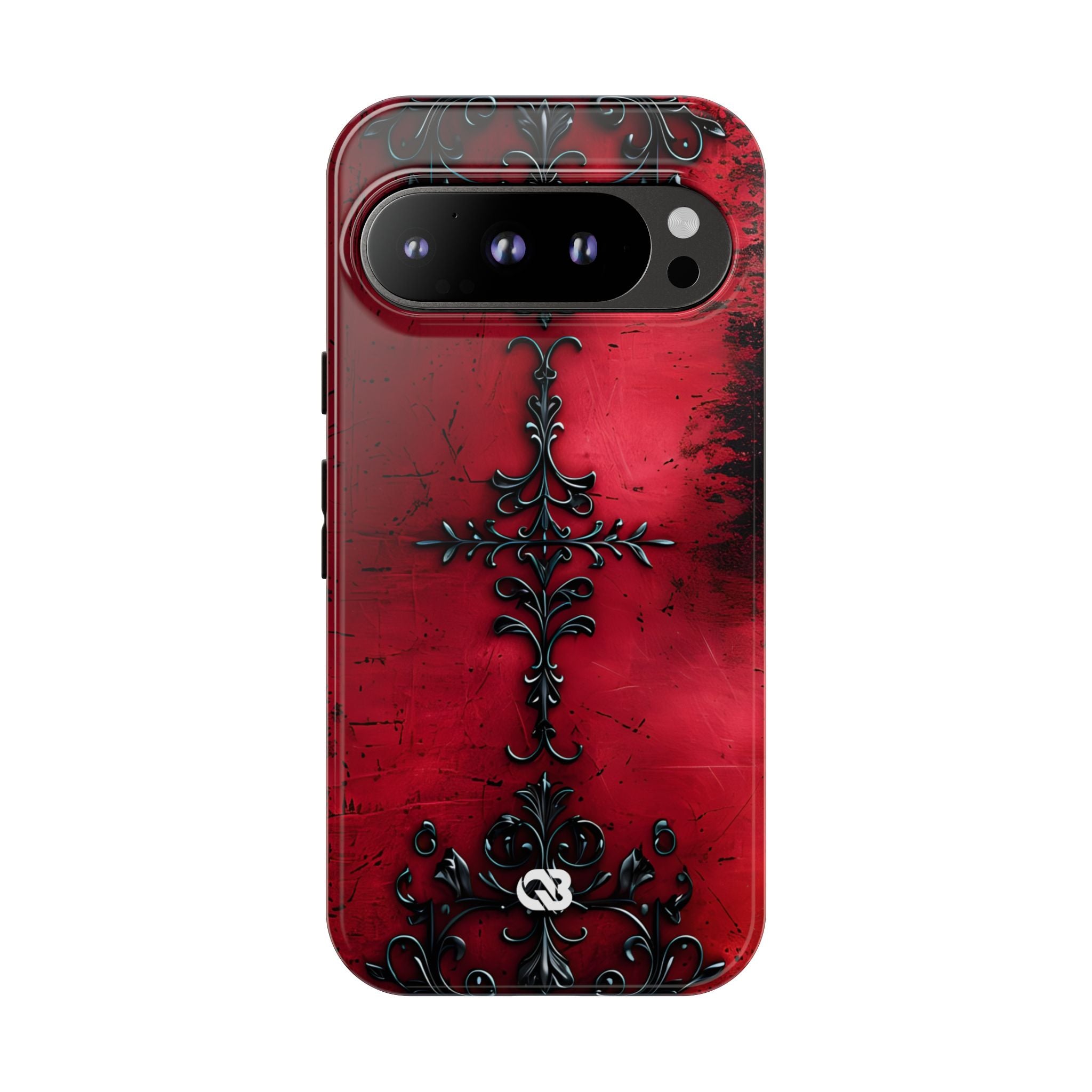Crimson Gothic Filigree · Tough Phone Case for Google Pixel