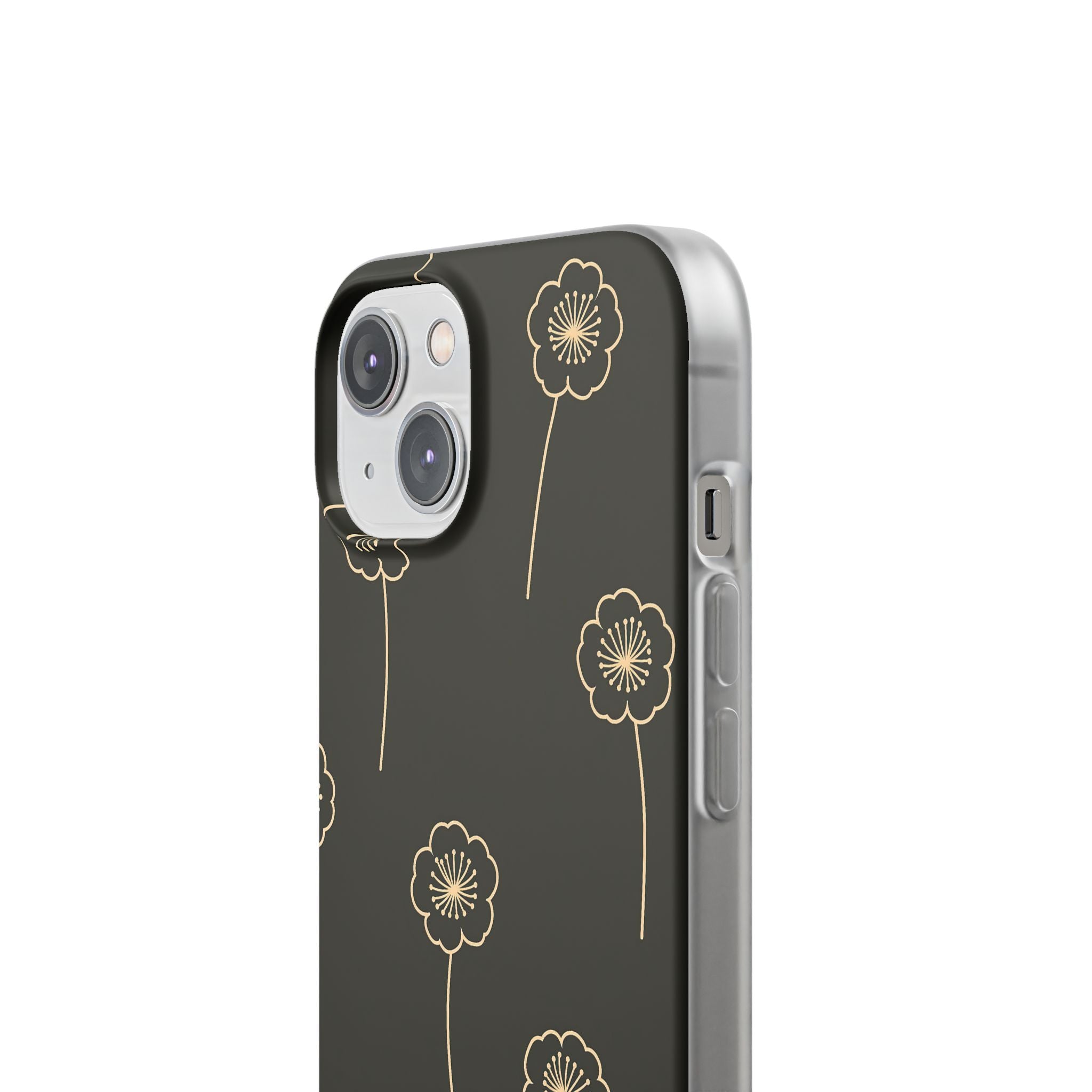 Black Lite Phone Case for iPhone - Obsidian Sand Petals