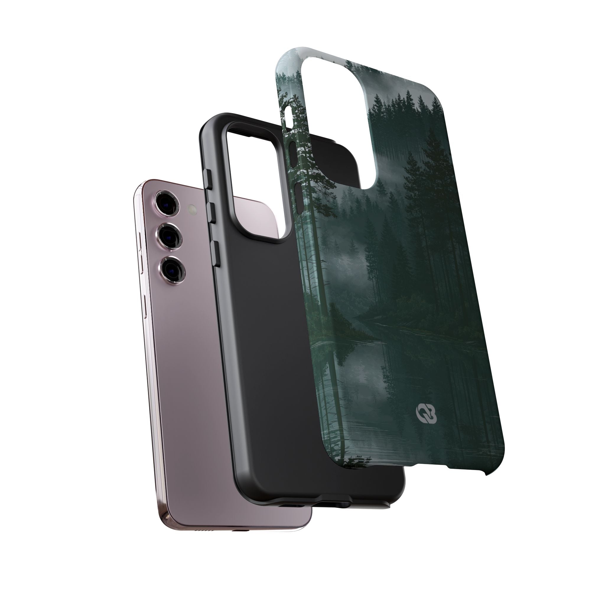 Green Tough Phone Case for Samsung - Misty Evergreen Mirror