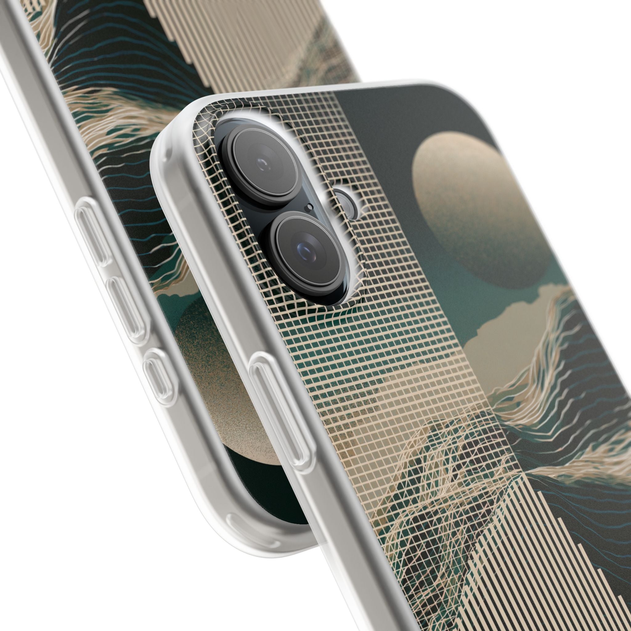 Green Lite Phone Case for iPhone - Lunar Moss Topography