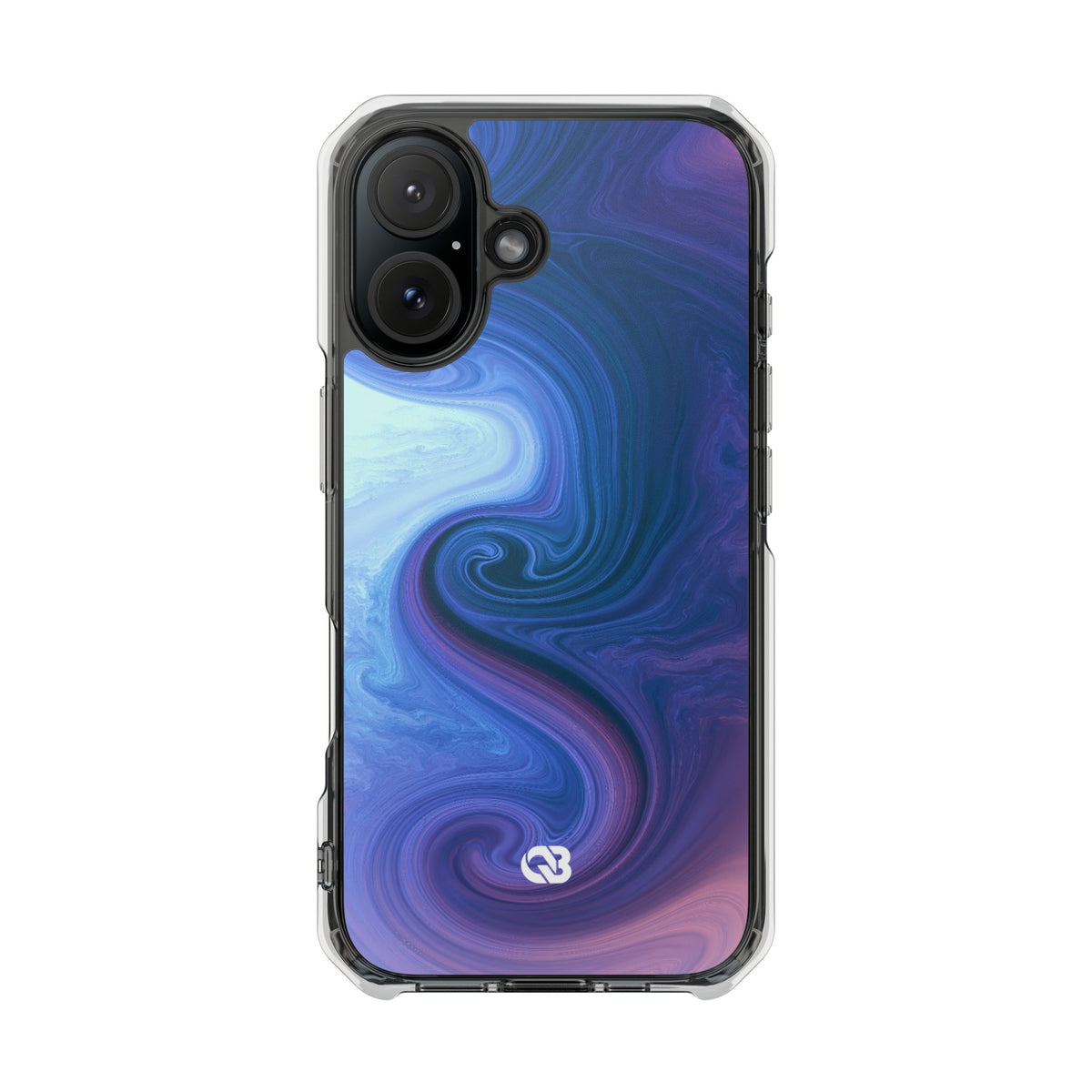 Azure Fluid Swirl · Clear Impact Magnetic Phone Case for iPhone · Blue