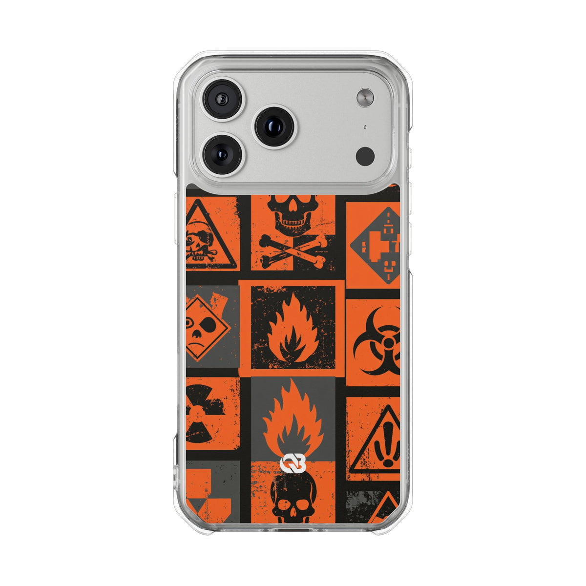 Urban Hazard · Clear Impact Magnetic Phone Case for iPhone · Orange