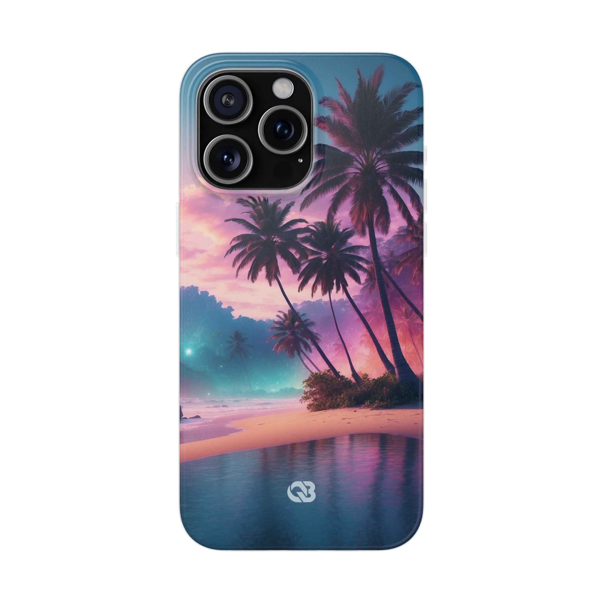 Neon Shore Palms · Soft Phone Case for iPhone