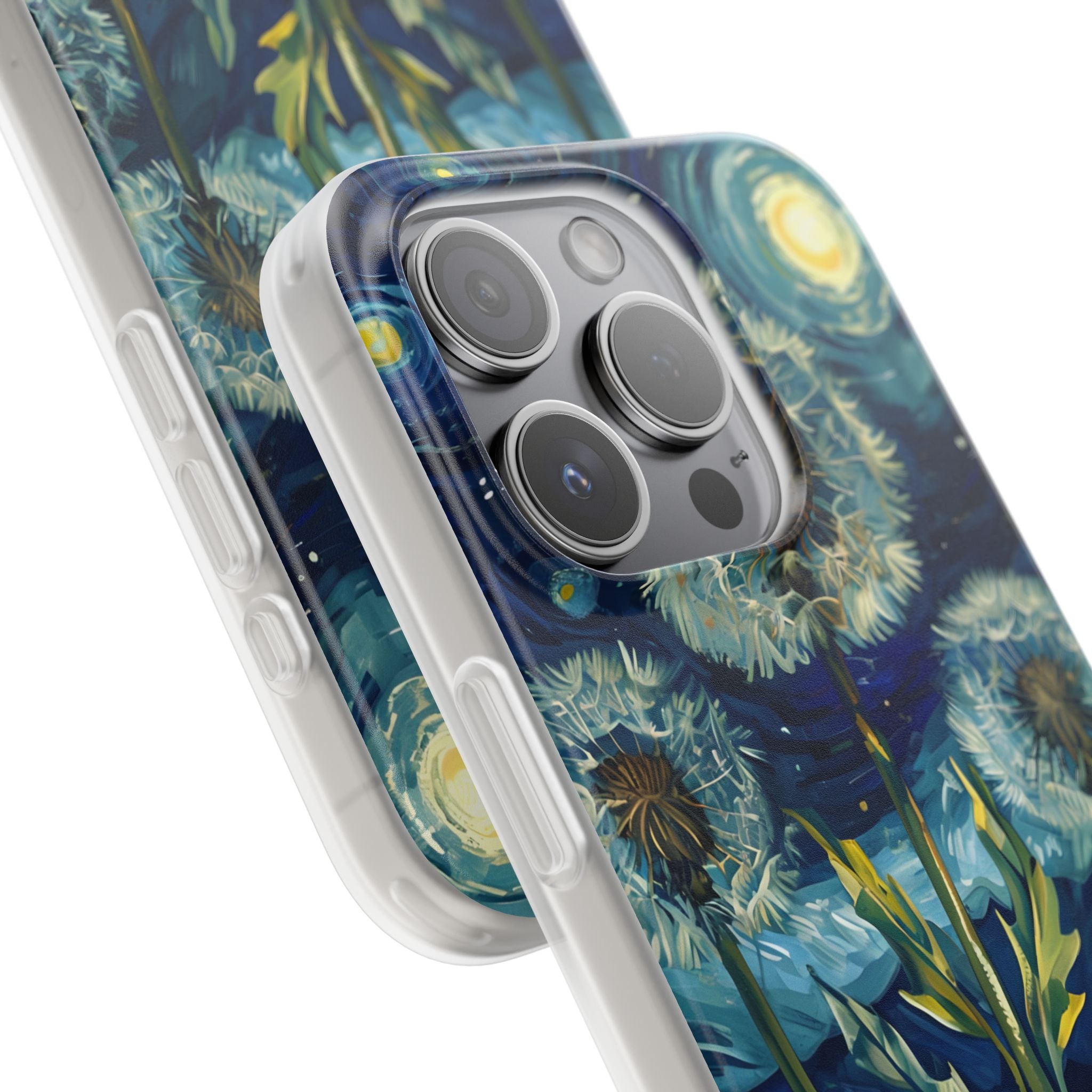Starry Dandelion Swirl · Soft Phone Case for iPhone