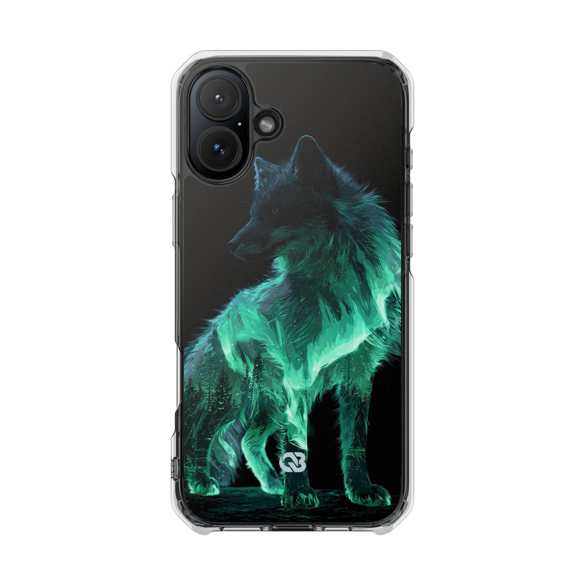 Nordic Aurora Fox · Clear Impact Magnetic Phone Case for iPhone · Teal