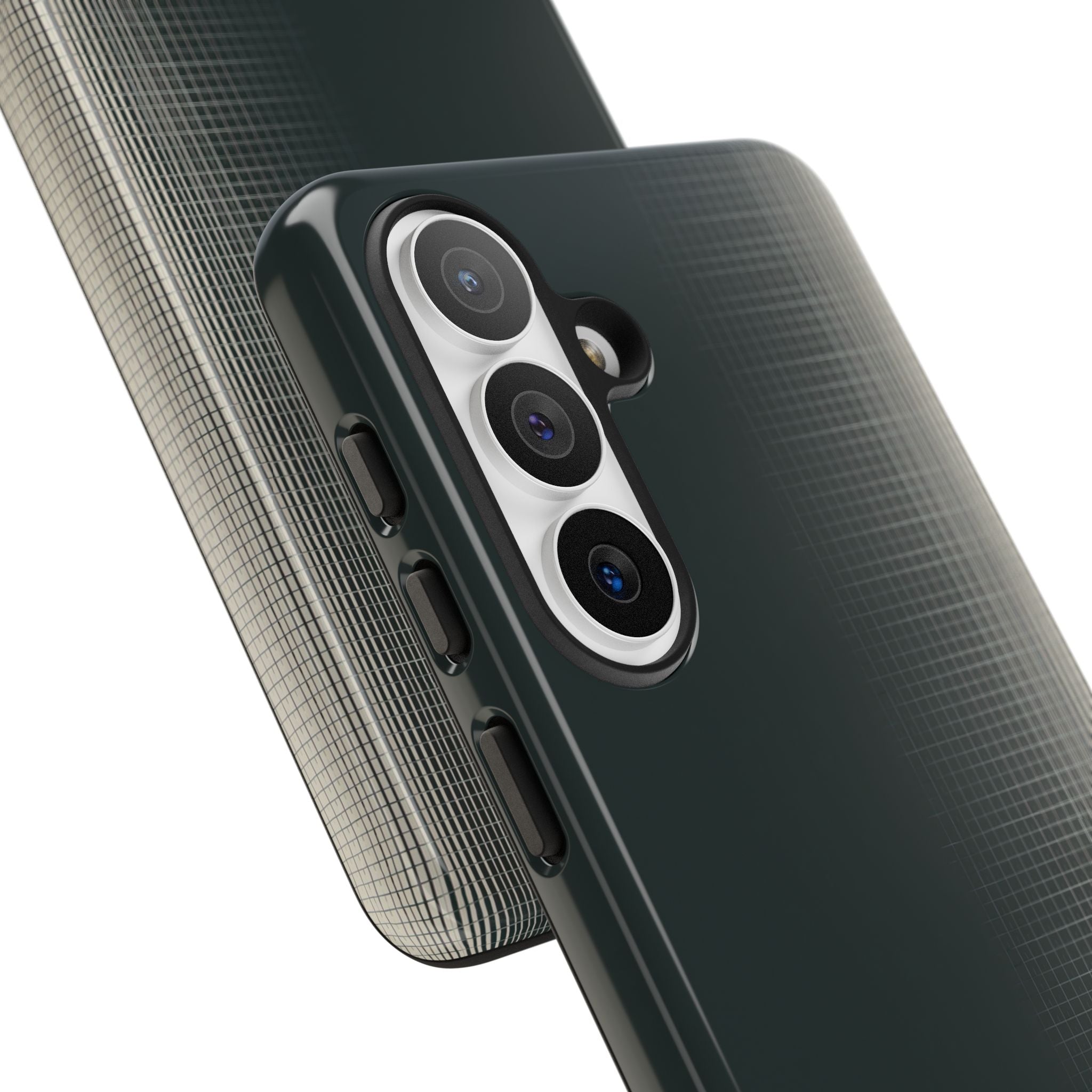 Grey Tough Phone Case for Samsung - Charcoal Tech Grid