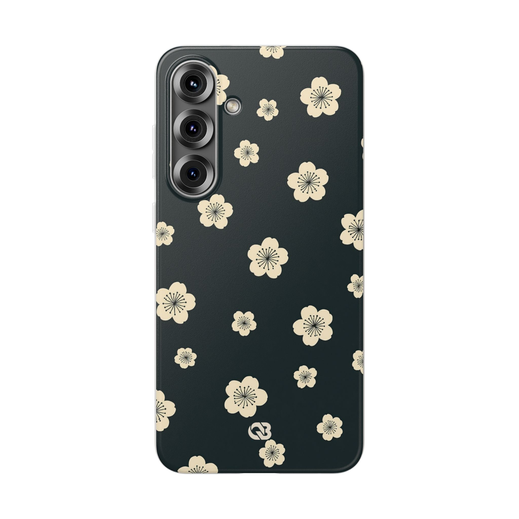 Teal Lite Phone Case for Samsung - Obsidian Cream Petals