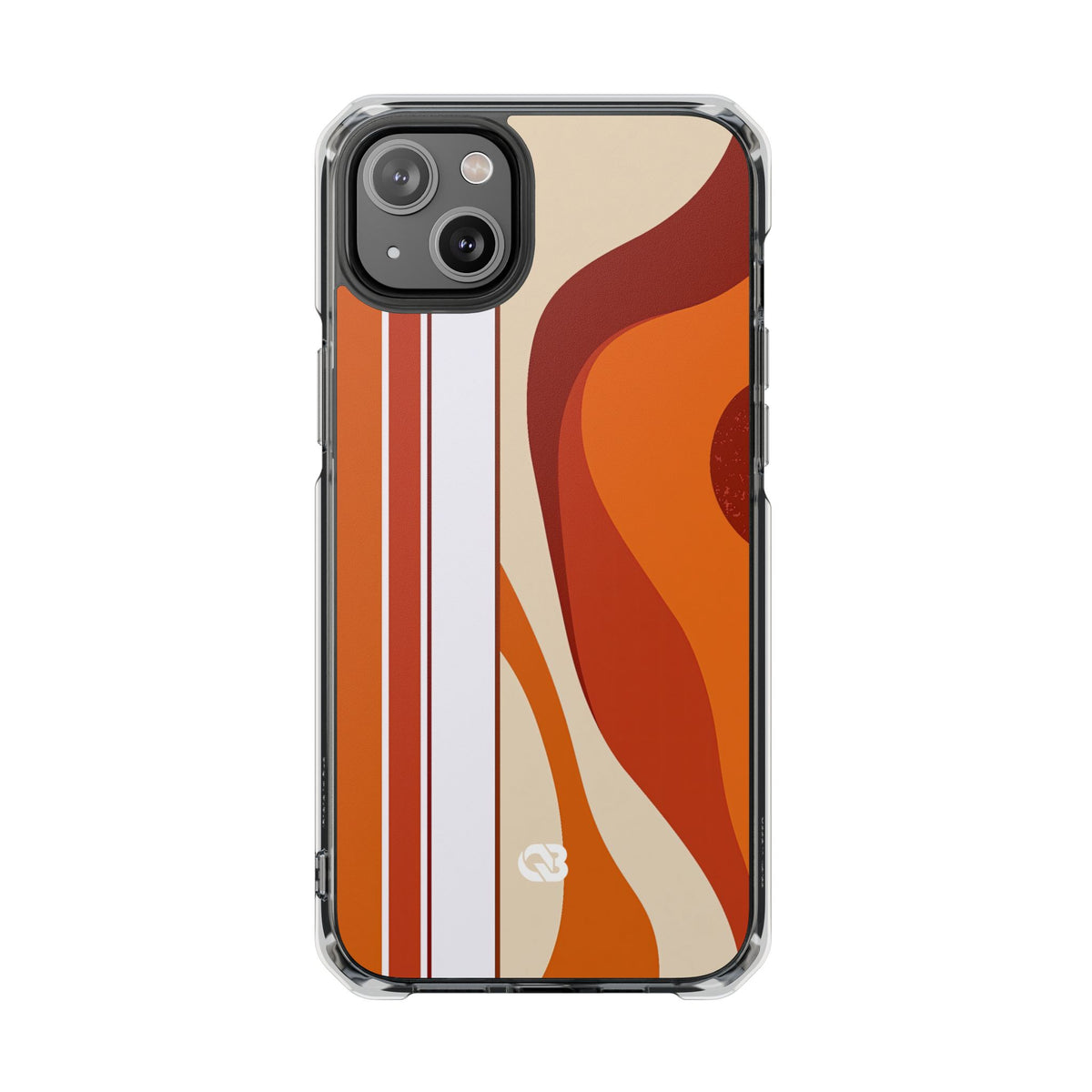 Terracotta Strata · Clear Impact Magnetic Phone Case for iPhone · Orange