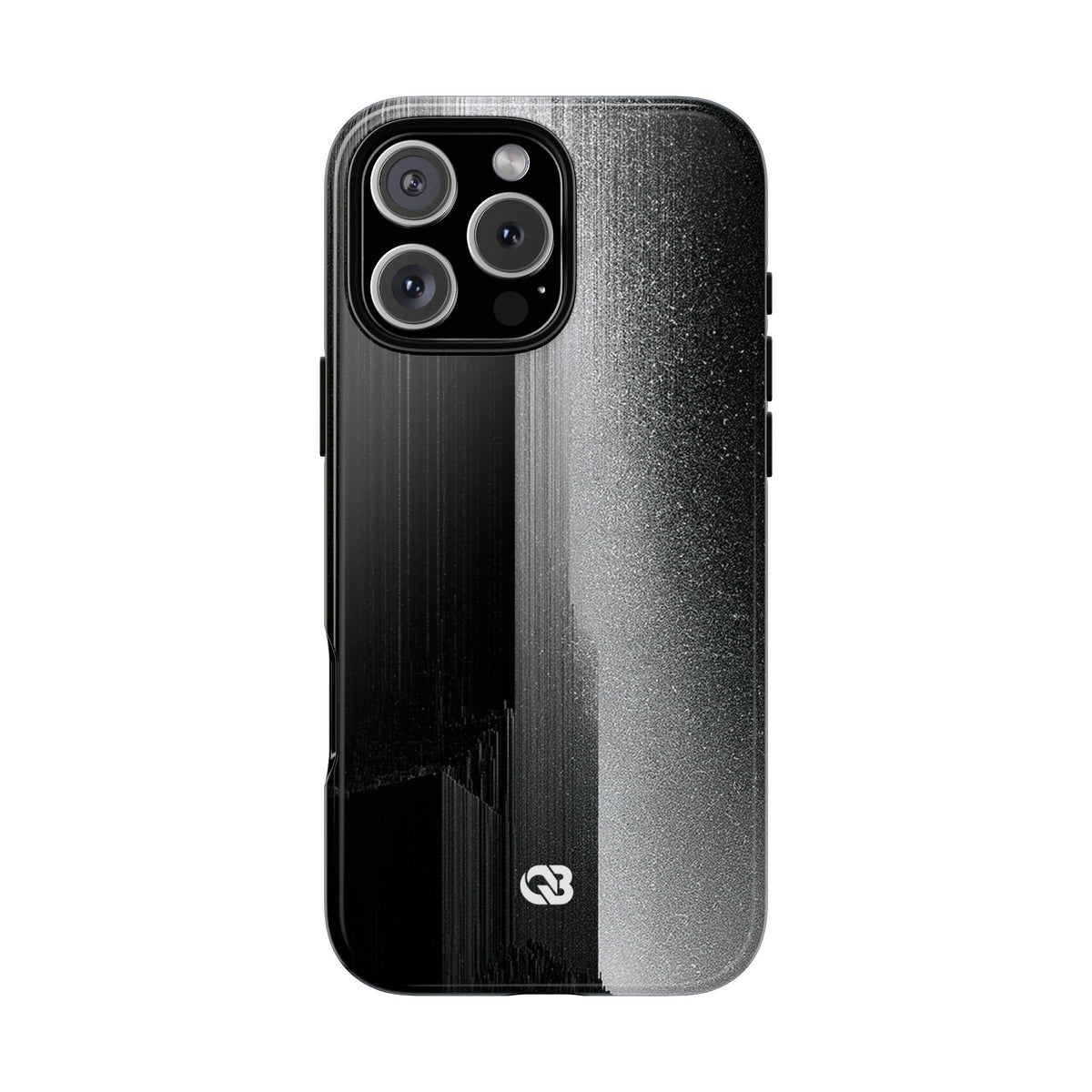 Black Tough Phone Case for iPhone - Brutalist Pixel Monolith