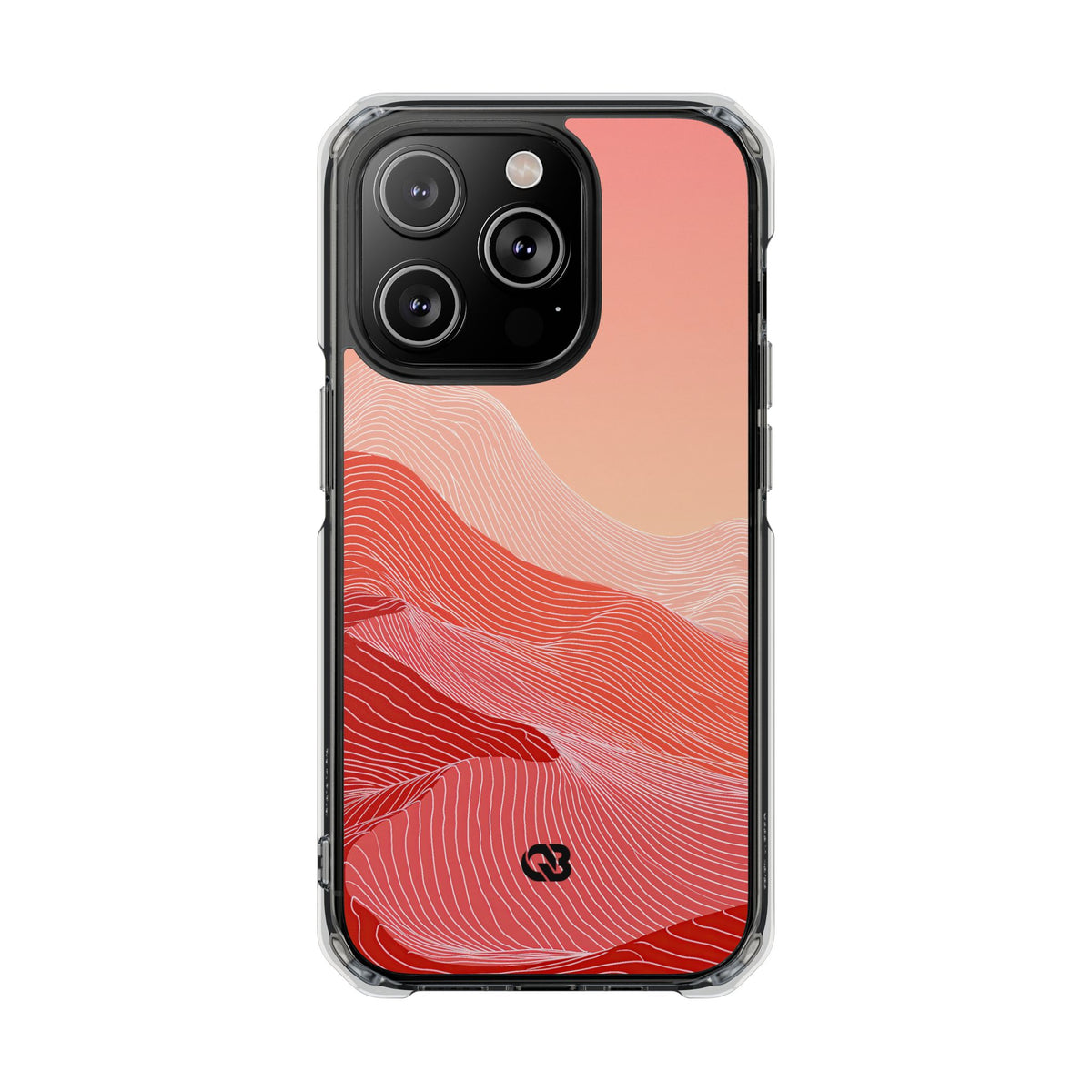 Red Impact MagSafe Phone Case for iPhone - Crimson Ridge Contour