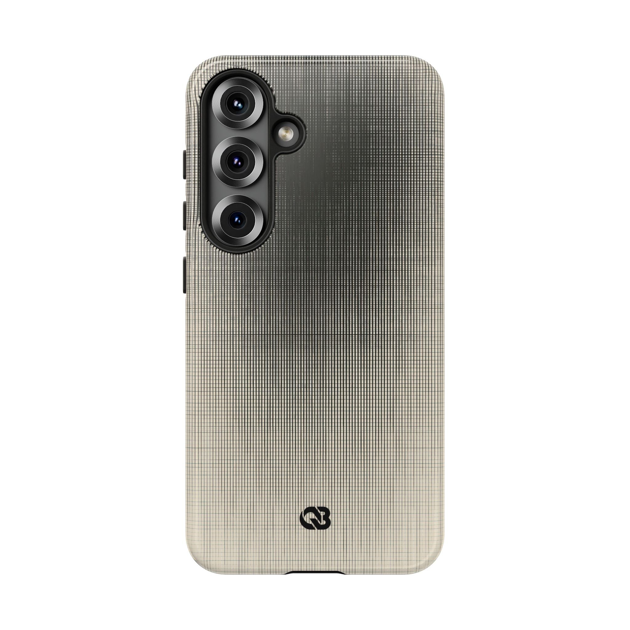 Beige Tough Phone Case for Samsung - Carbon Screen Grid