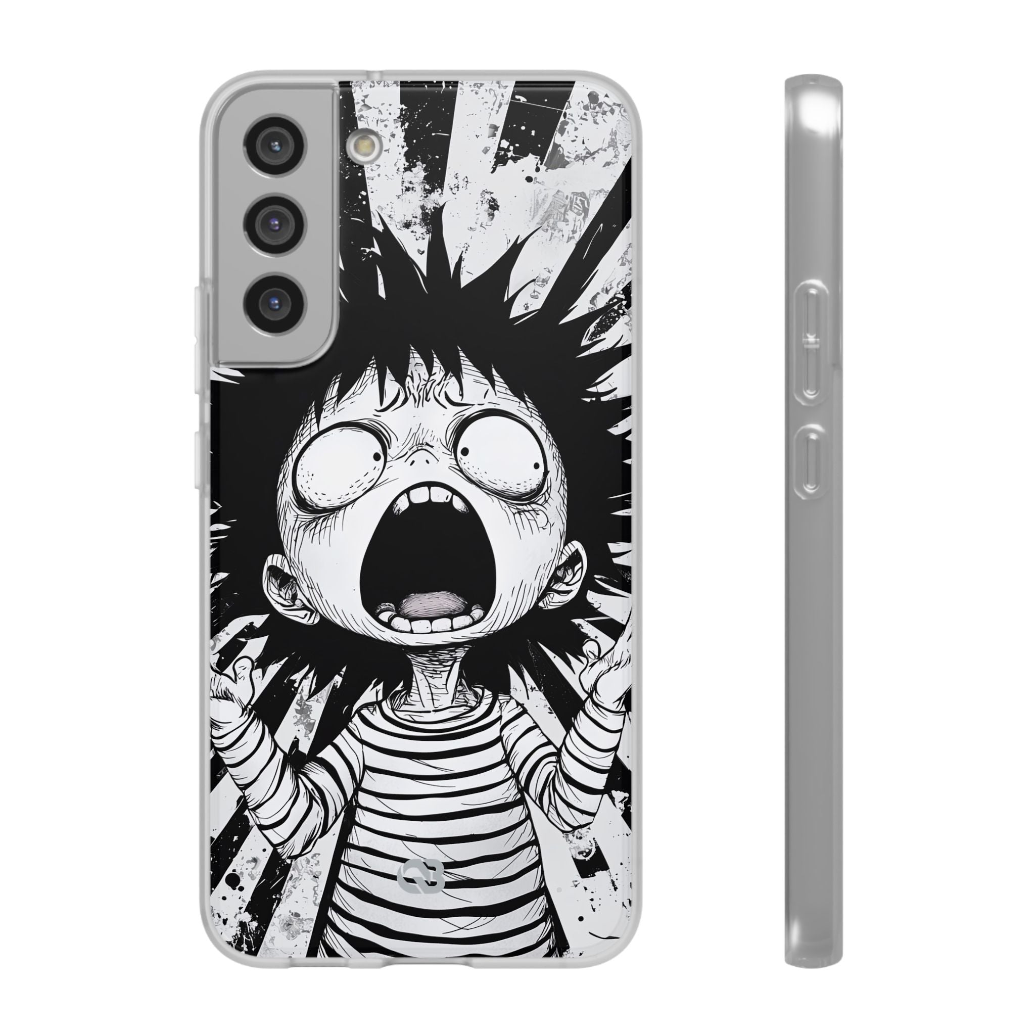 Chaotic Monochrome Scream · Soft Telefoncover for Samsung