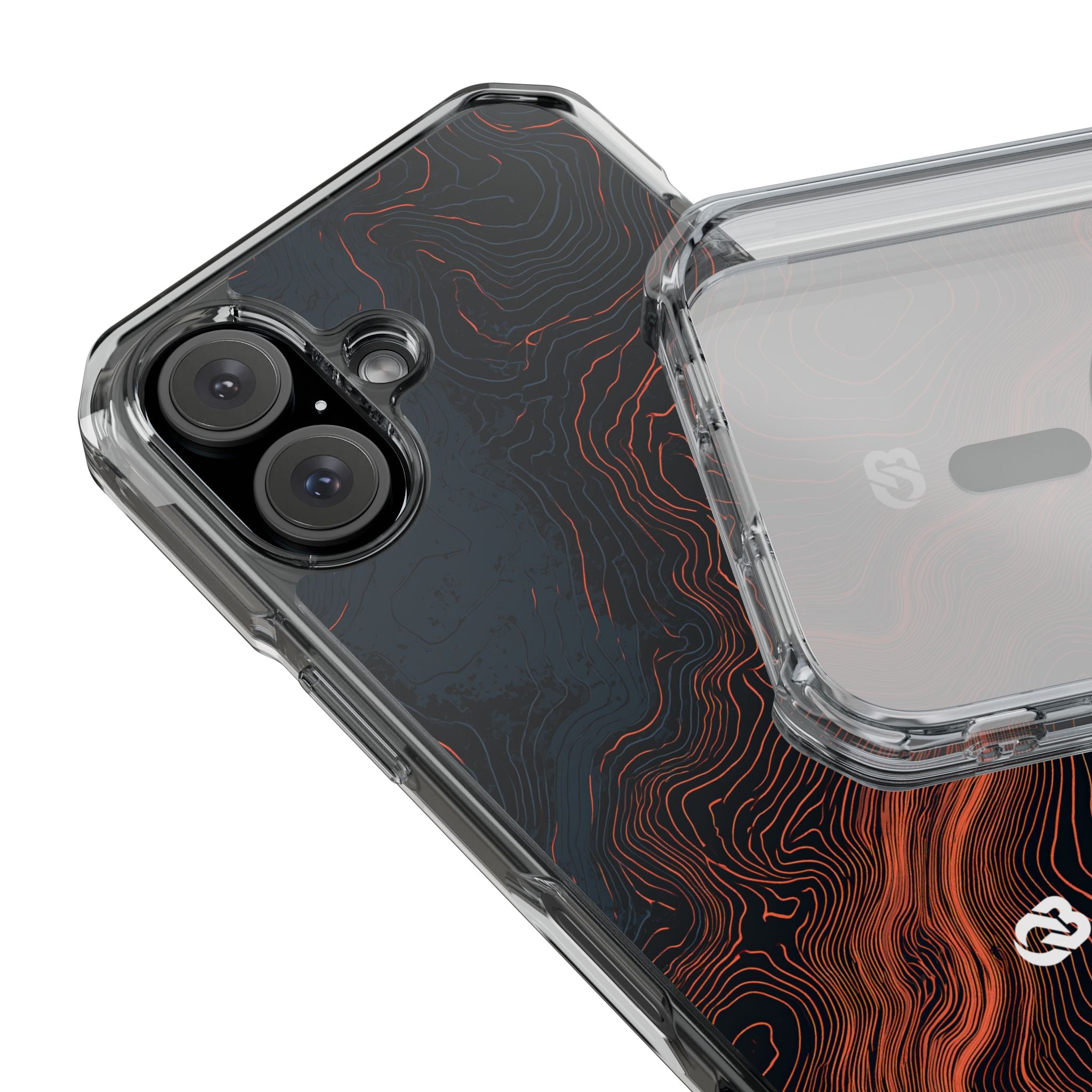 Black Impact MagSafe Phone Case for iPhone - Volcanic Basalt Map