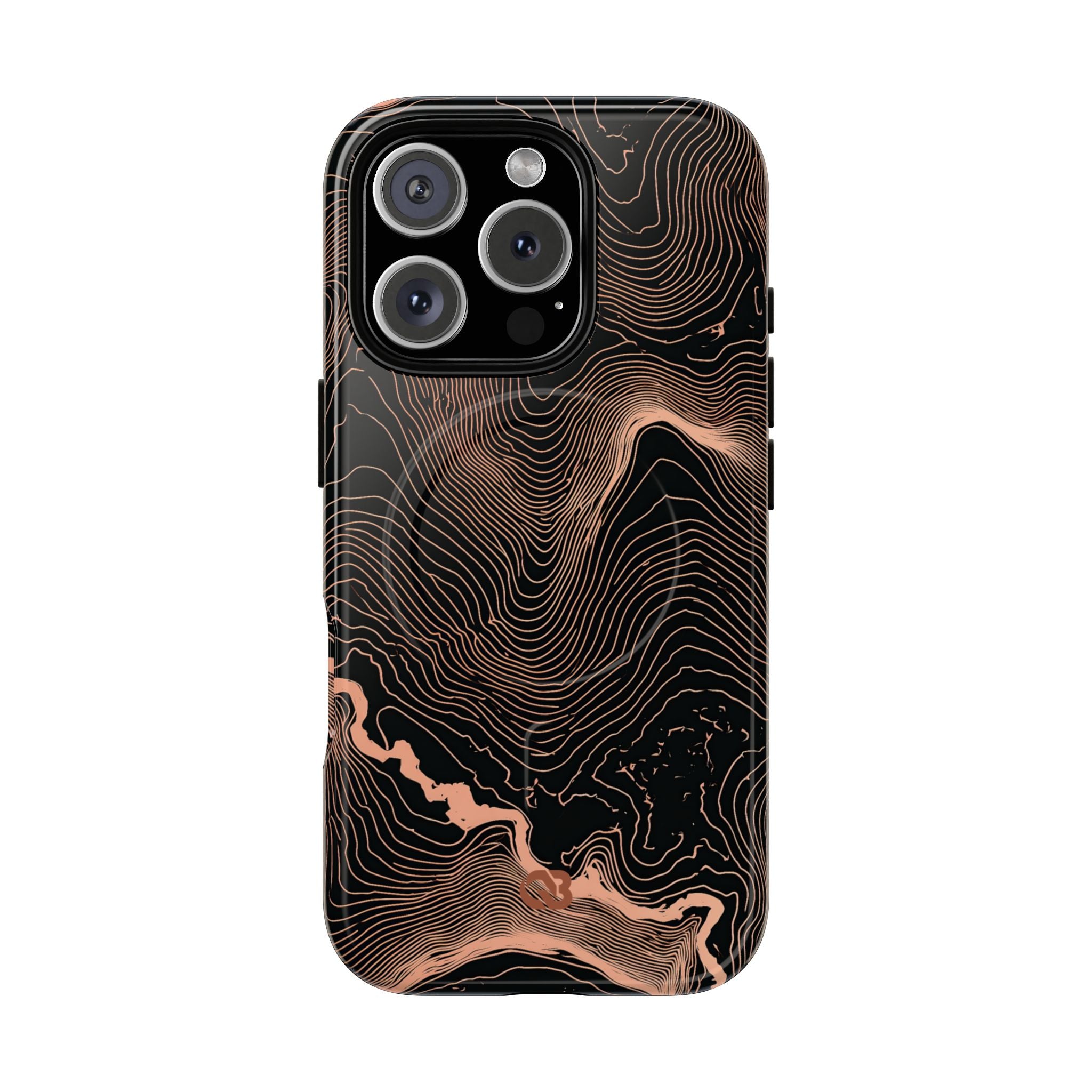 Orange Tough 2.0 Magsafe Phone Case for iPhone - Salmon Ridge Topo
