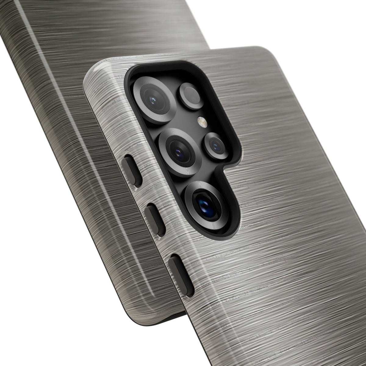 Grey Tough Phone Case for Samsung - Brushed Industrial Steel