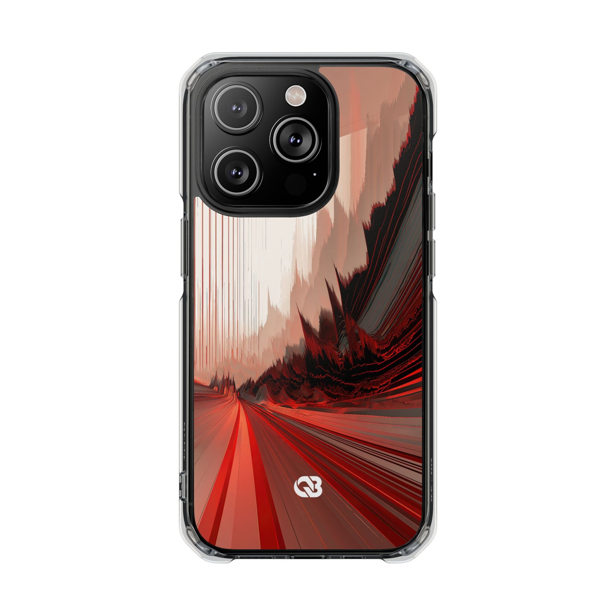 Red Impact MagSafe Phone Case for iPhone - Crimson Pulse Horizon