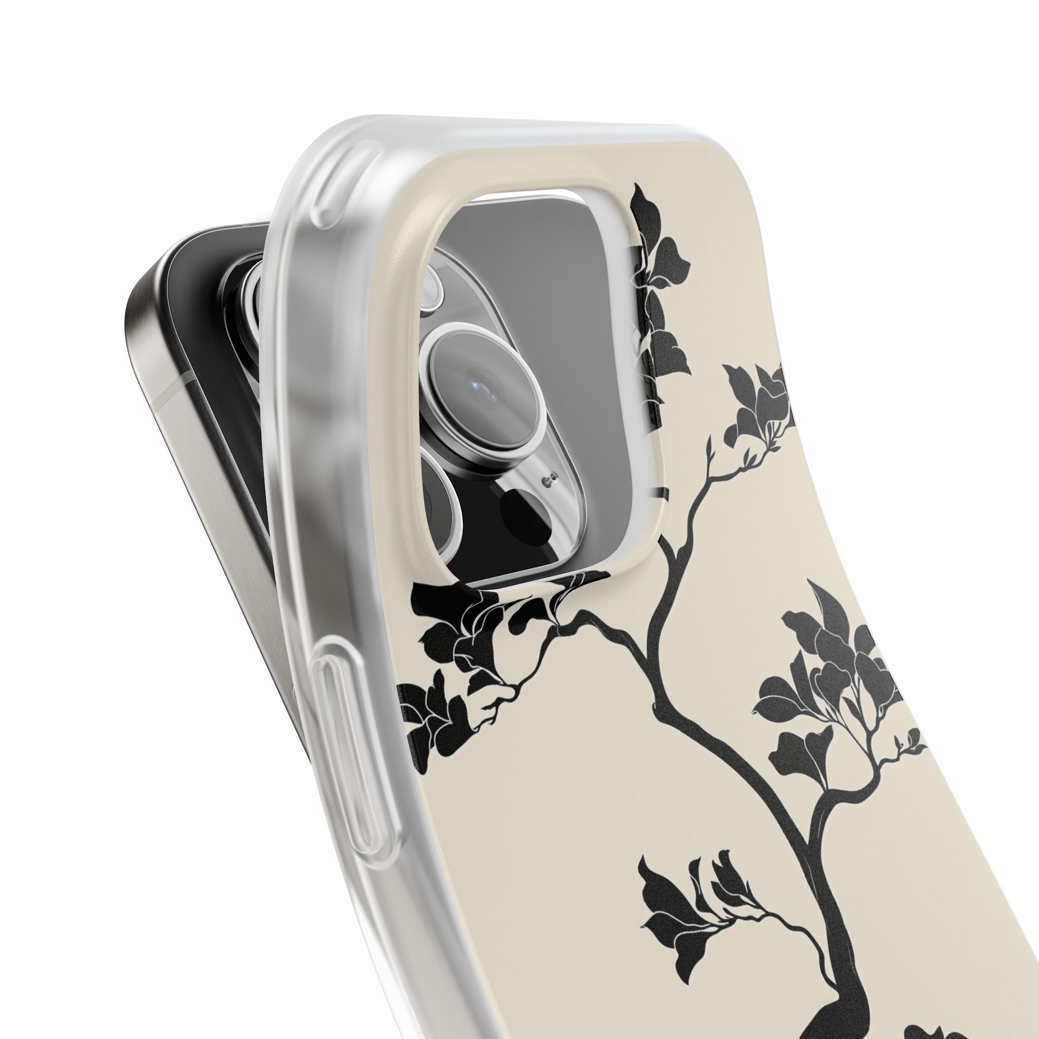 Beige Lite Phone Case for iPhone - Obsidian Bonsai Silhouette