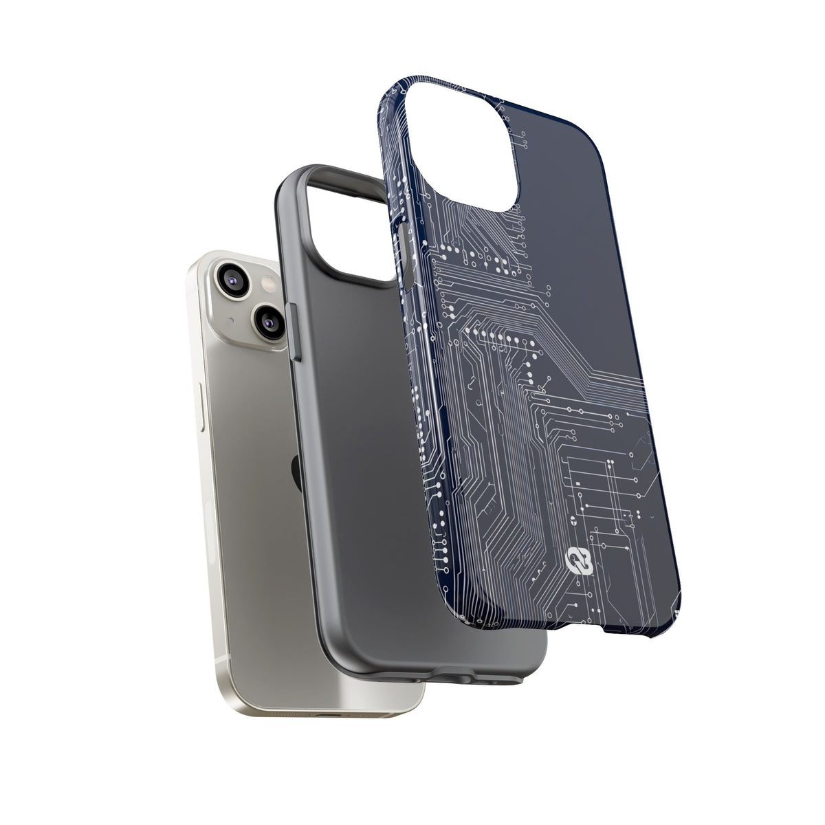 Blue Tough Phone Case for iPhone - Cobalt Data Stream
