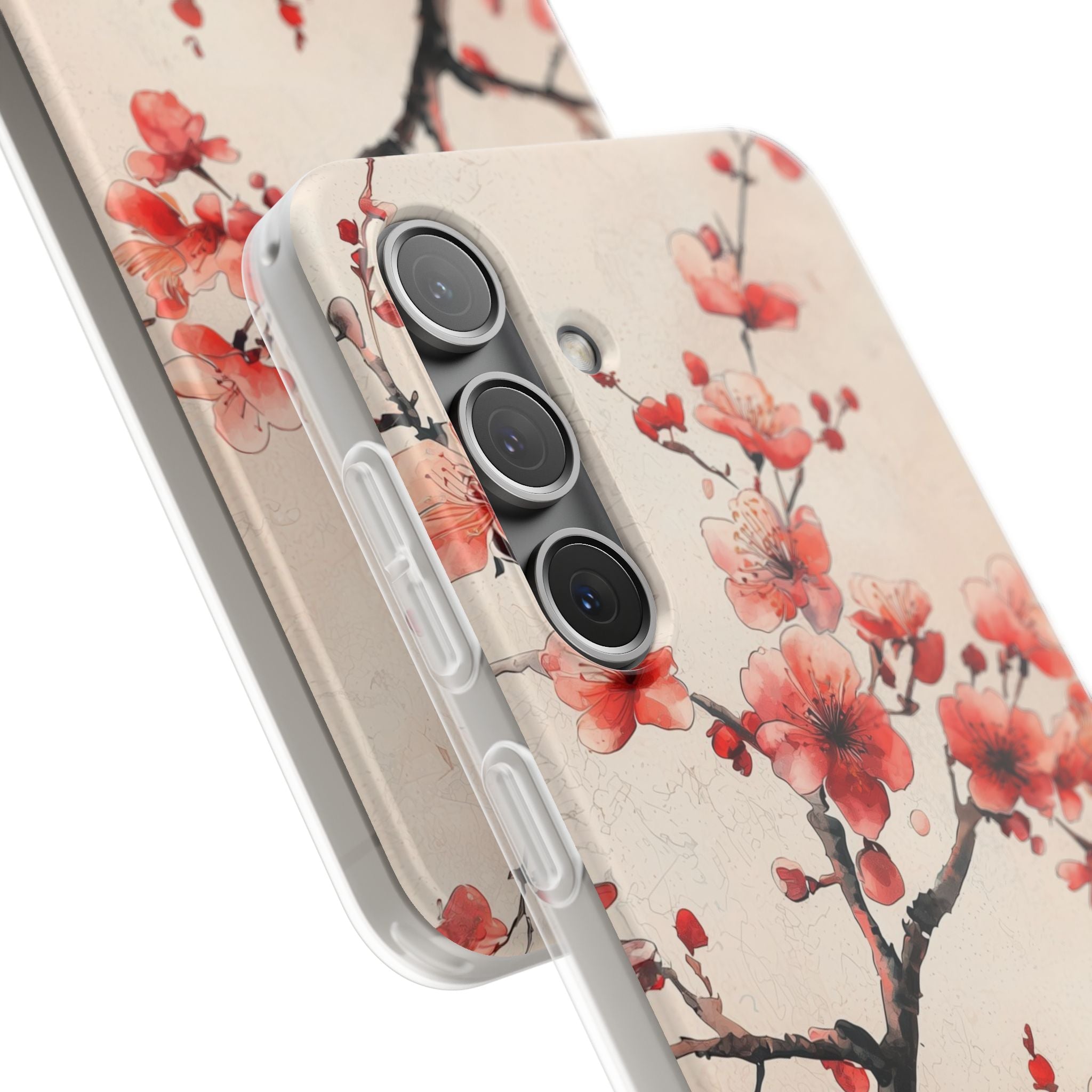 Crimson Silk Flora · Soft Phone Case for Samsung