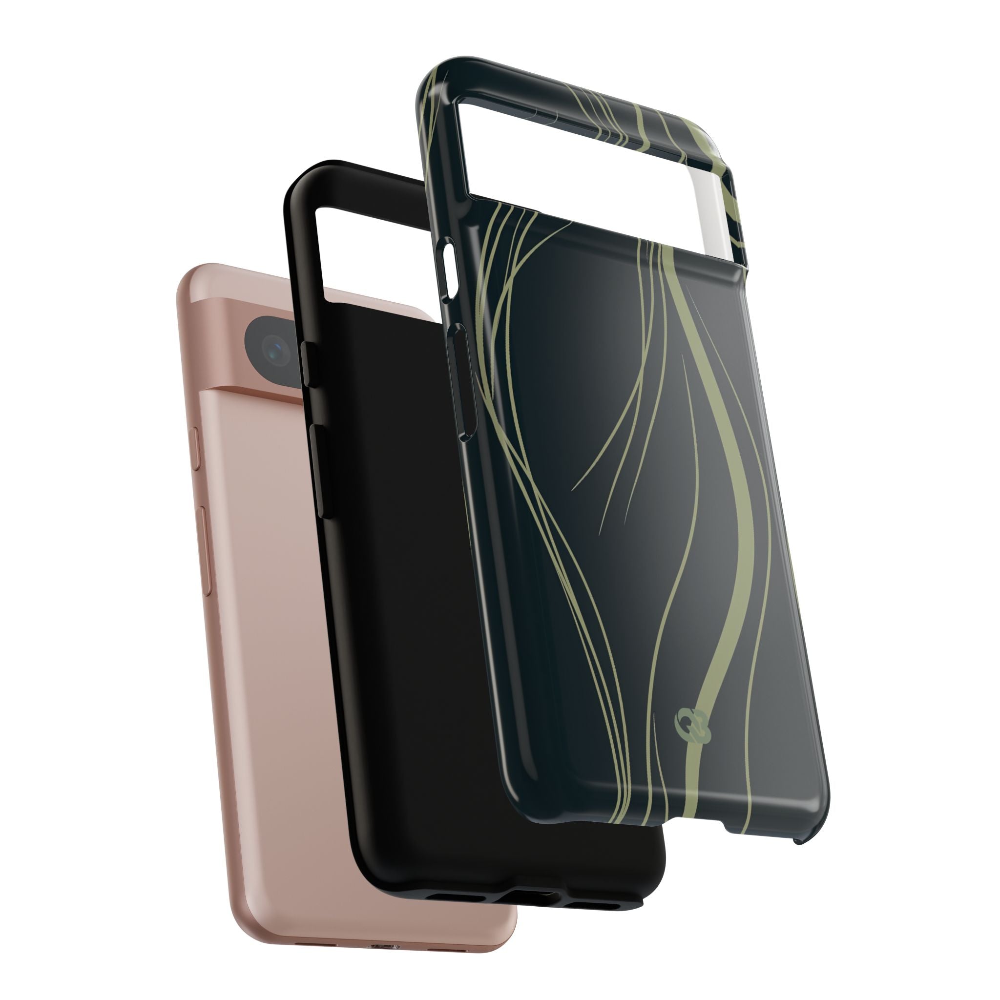 Green Tough Phone Case for Google Pixel - Obsidian Sage Flow