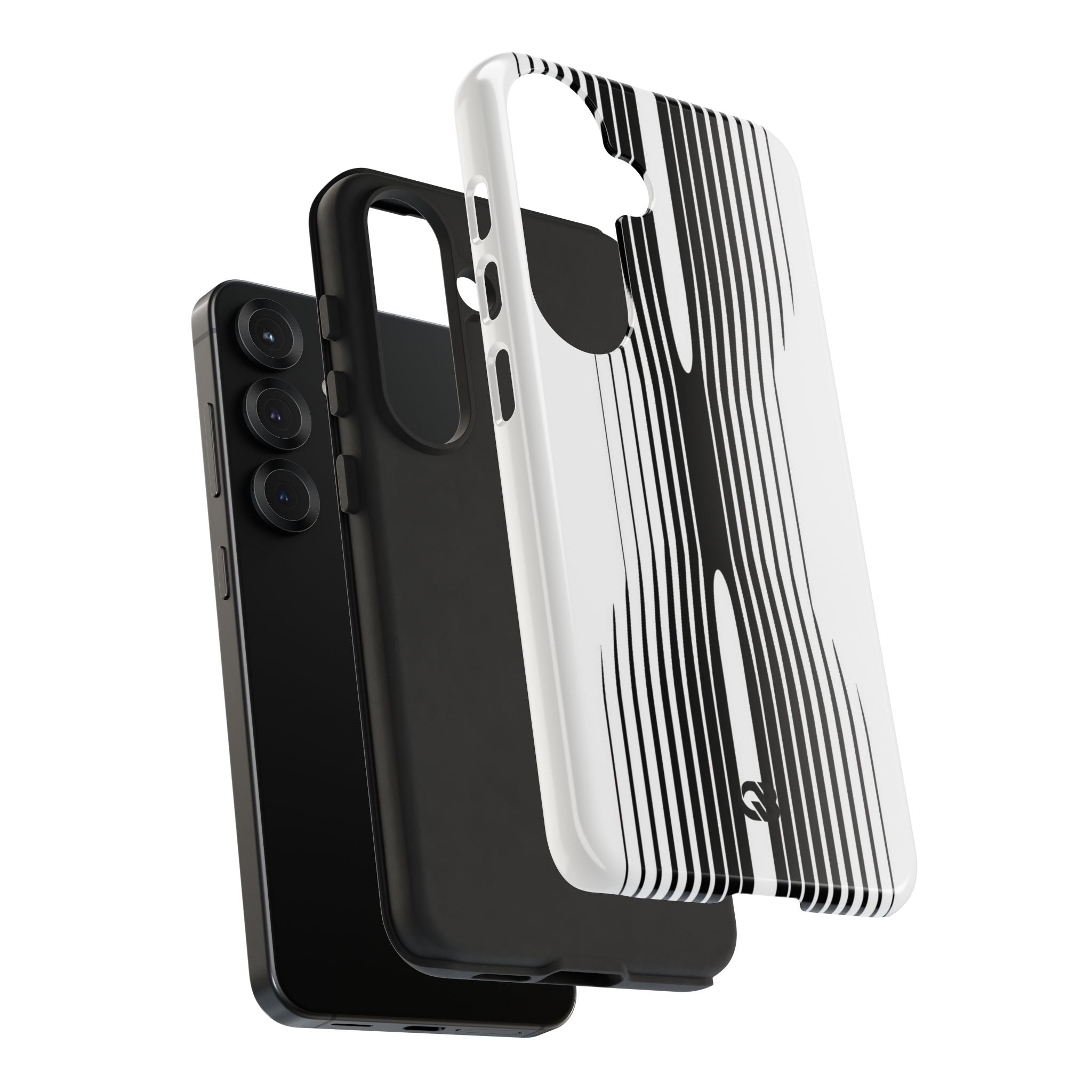 White Tough Phone Case for Samsung - Kinetic Mono Distortion