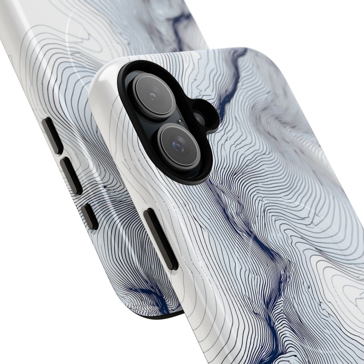 White Tough 2.0 Magsafe Phone Case for iPhone - Nordic Ridge Topo