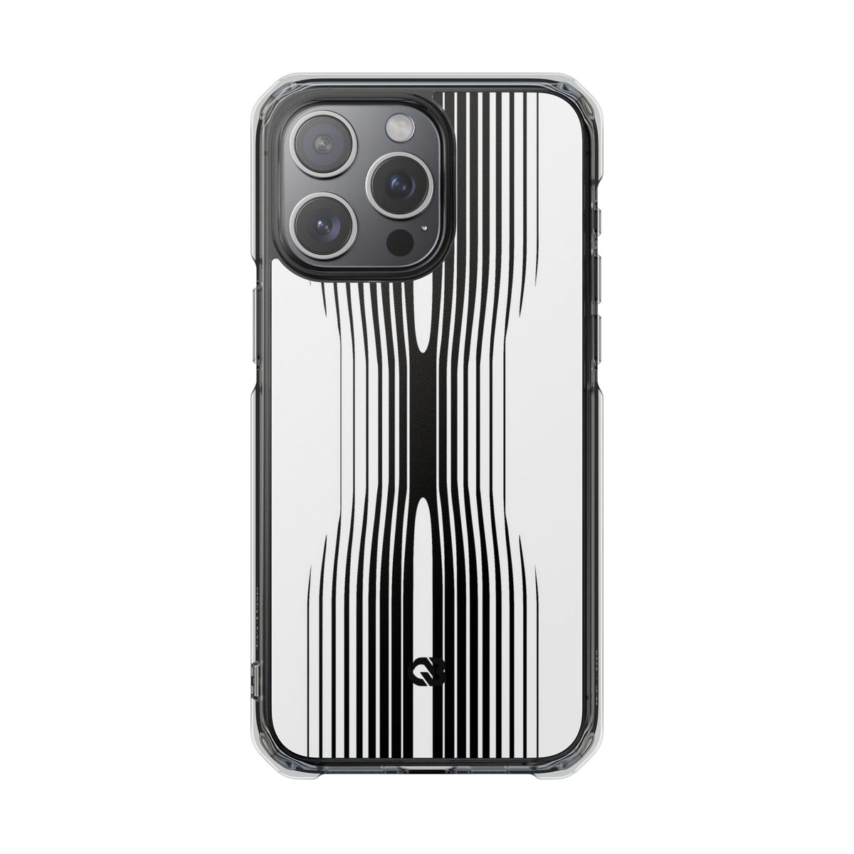 White Impact MagSafe Phone Case for iPhone - Kinetic Mono Distortion