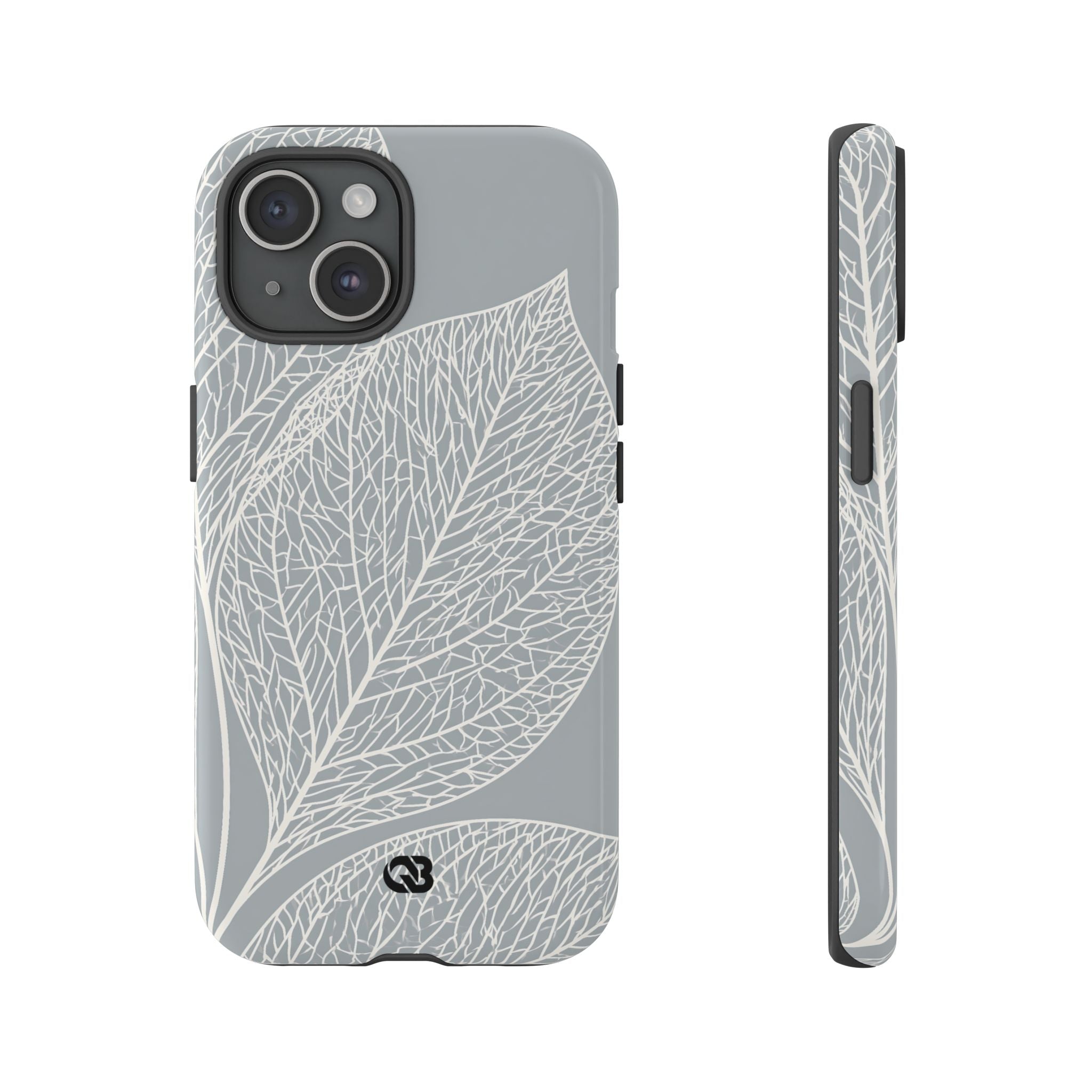Grey Tough Phone Case for iPhone - Frosted Ash Veins