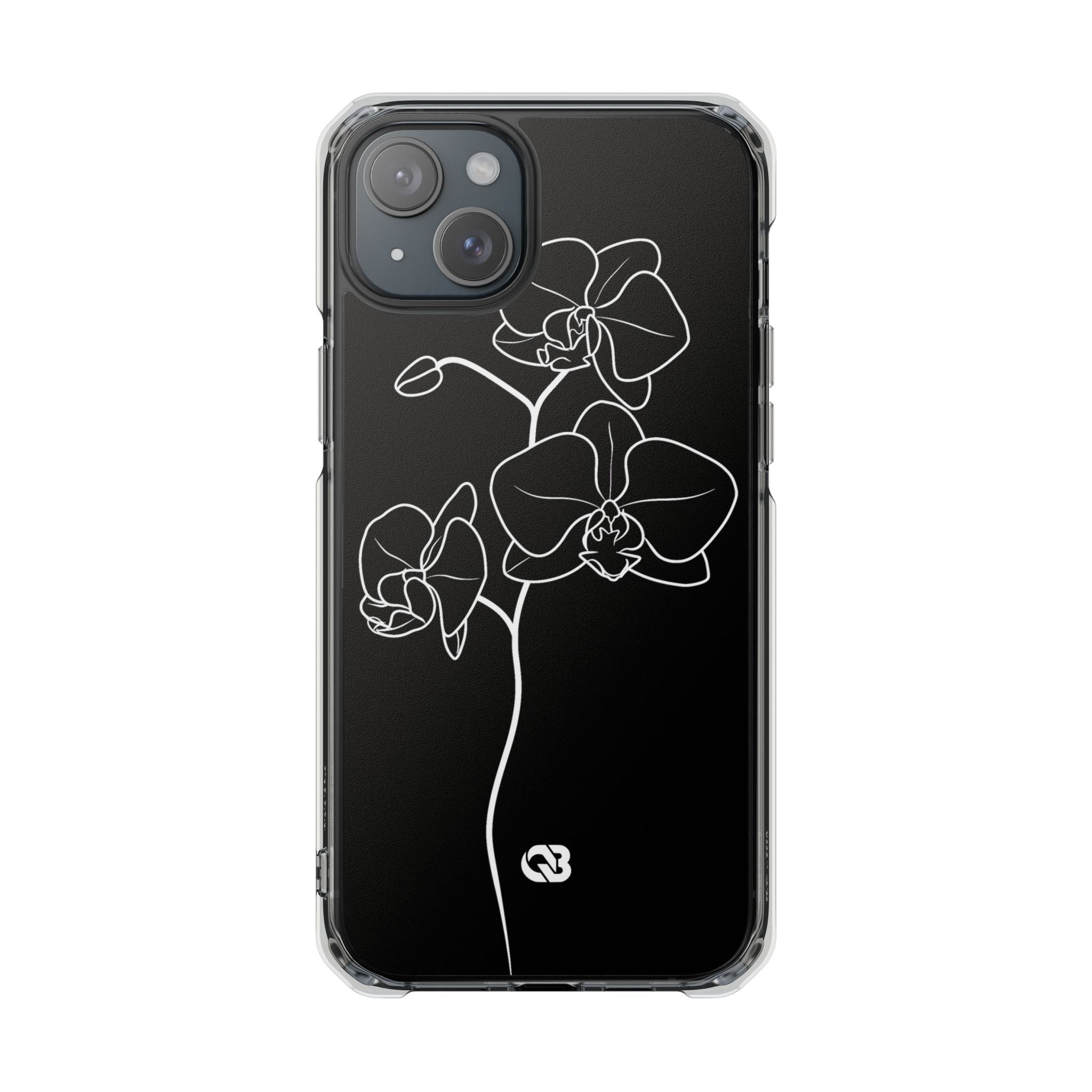 Black Impact MagSafe Phone Case for iPhone - Noir Alabaster Orchid